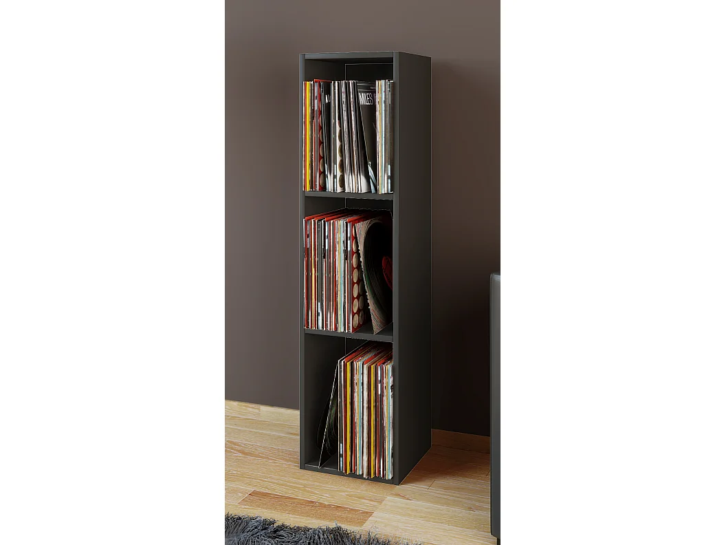 CD / DVD Media Shelf Platto Black H. 107 x W. 34 x D. 30 cm