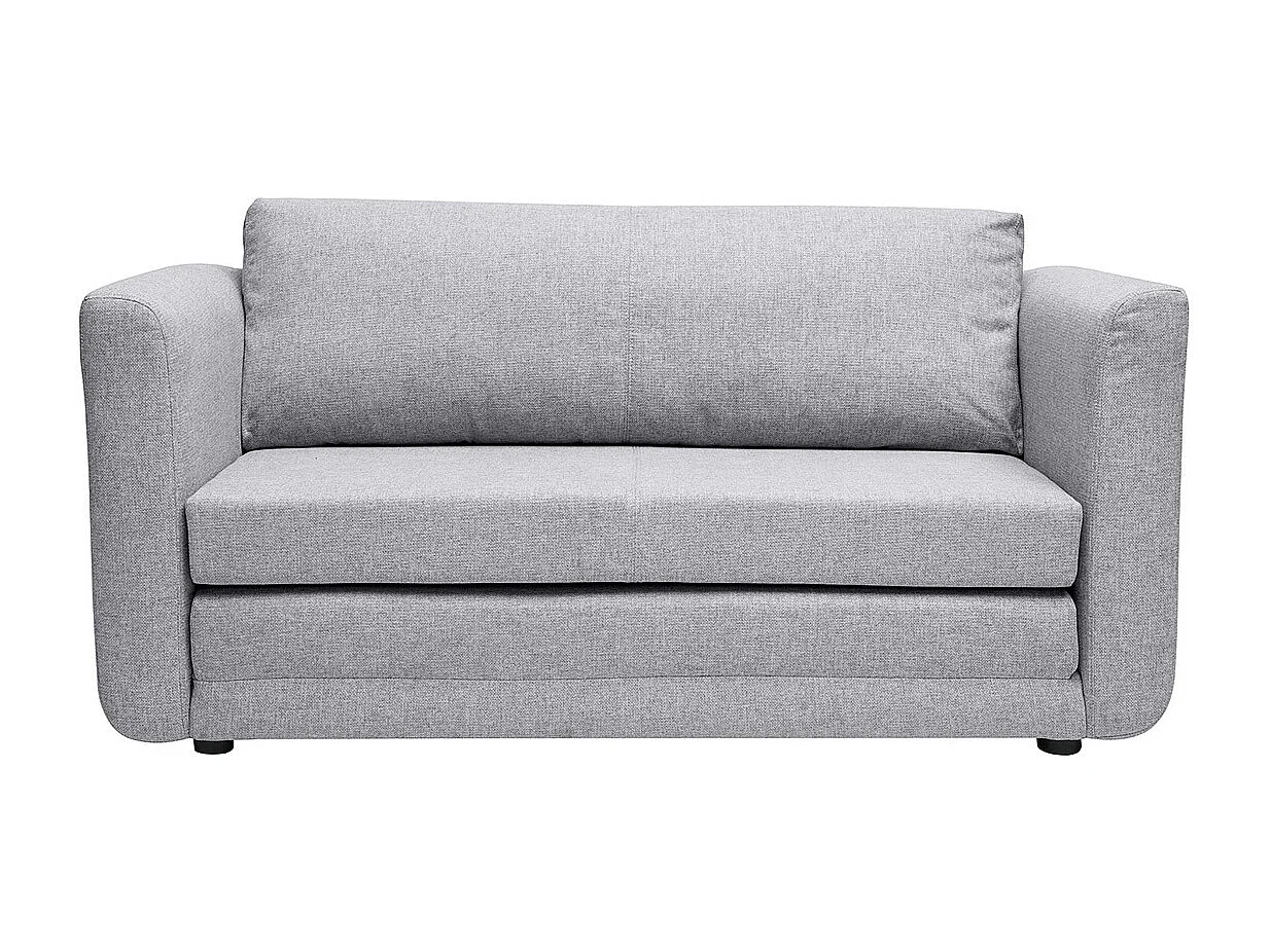 Canapé convertible 2 places en tissu gris clair LEON
