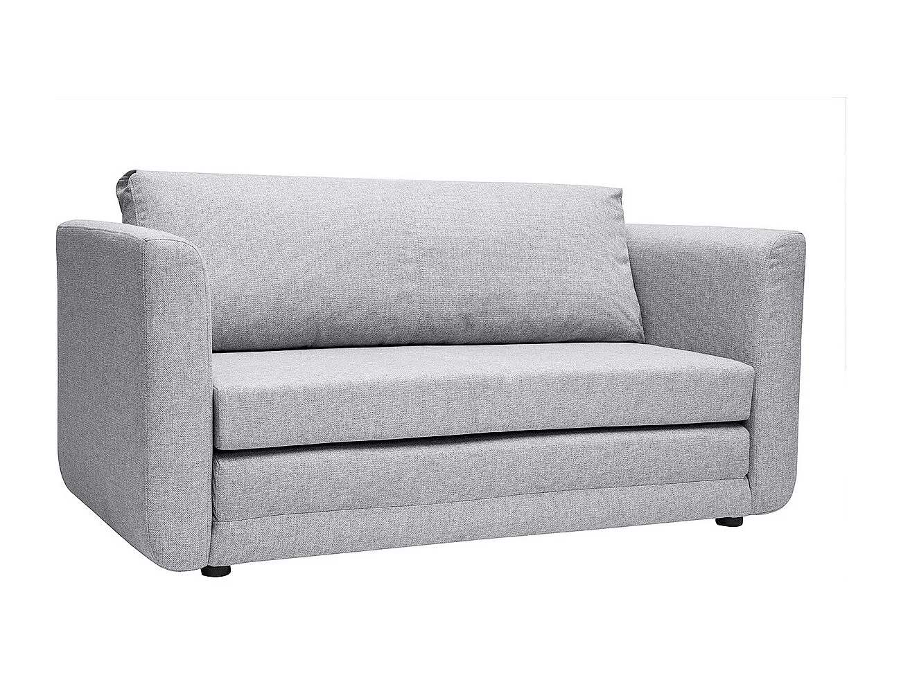 Canapé convertible 2 places en tissu gris clair LEON