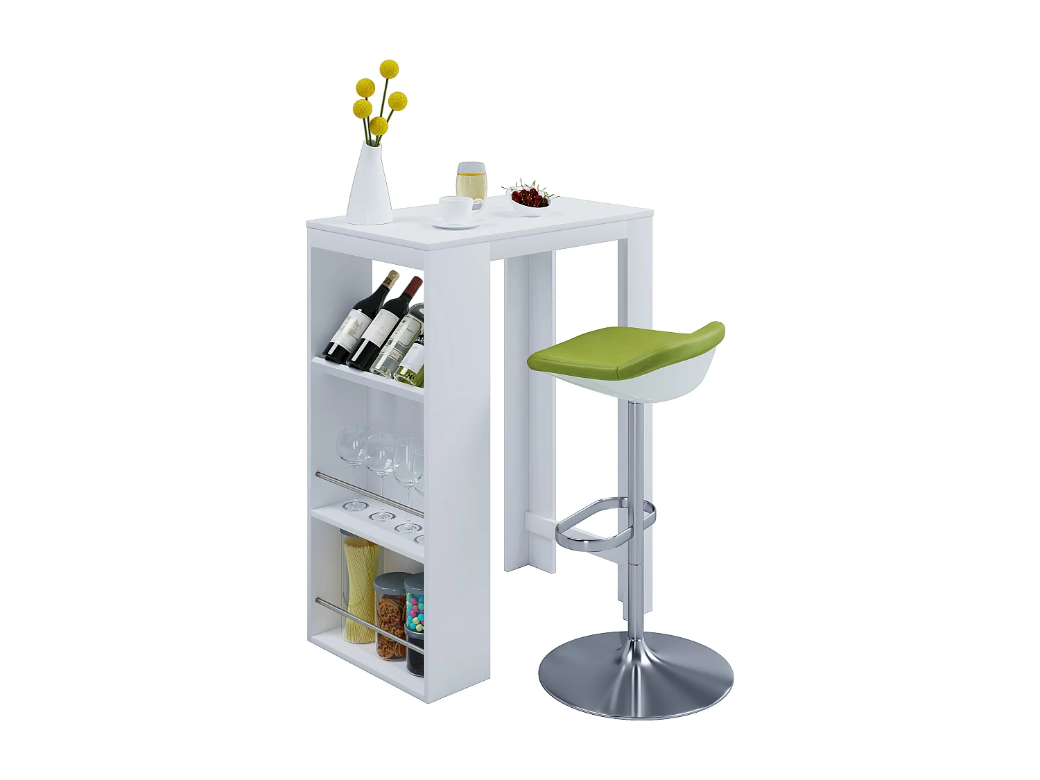 VCM Table de bar Oktola H. 110 x W. 80 x D. 50 cm