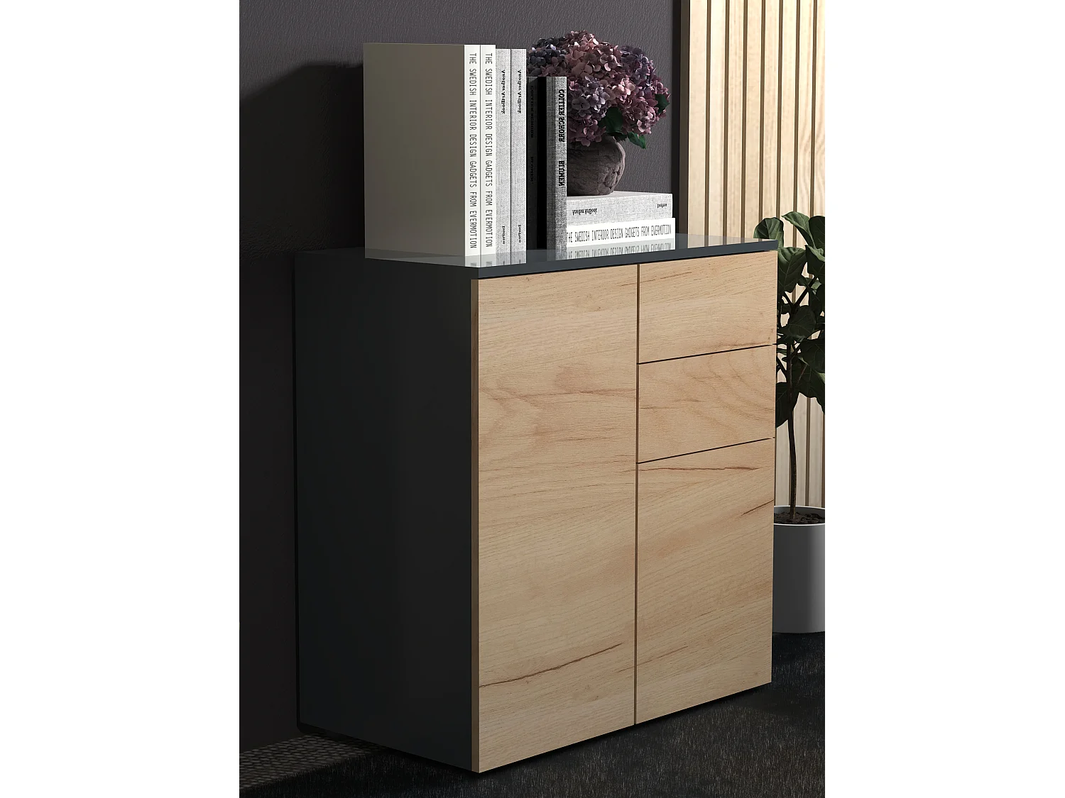 Holz Kommode Sideboard Anrichte Dalosa 4 Schublade