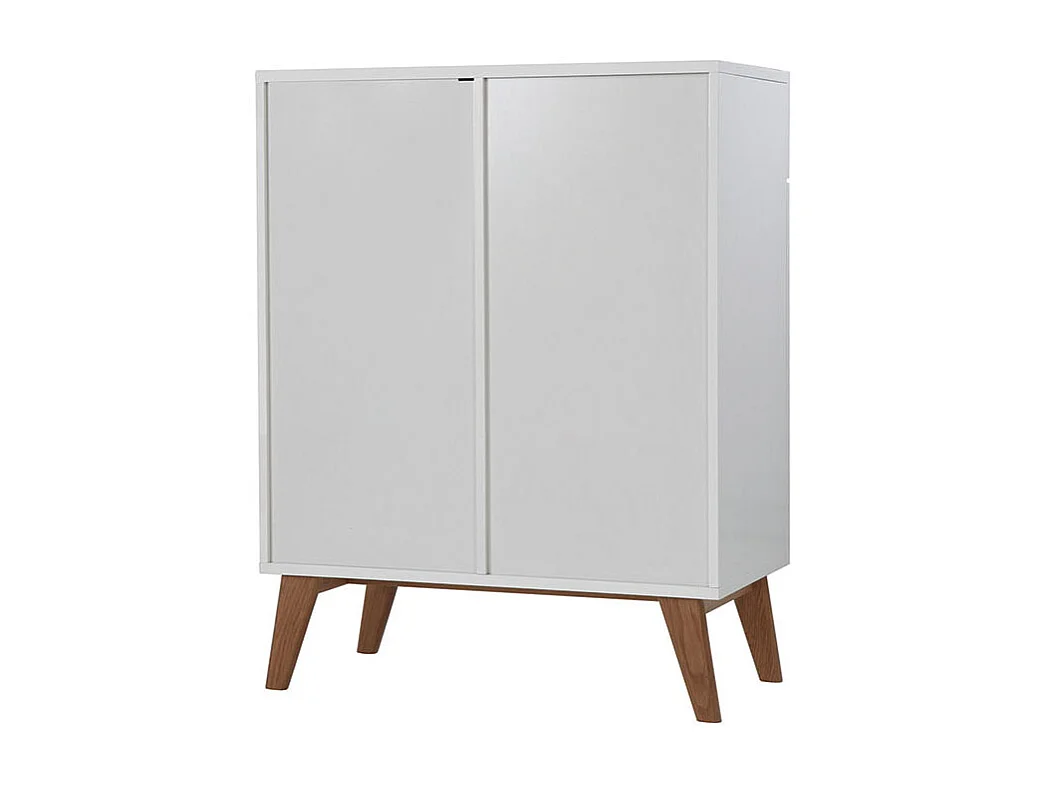 Sideboard Skandinavienstil Weiß und Esche 80 cm MELKA