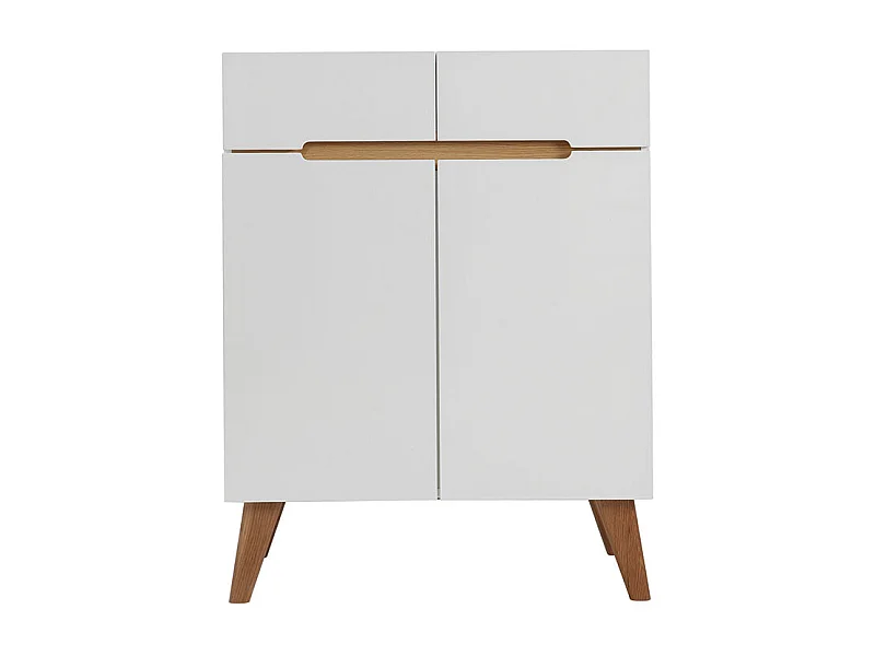 Sideboard Skandinavienstil Weiß und Esche 80 cm MELKA