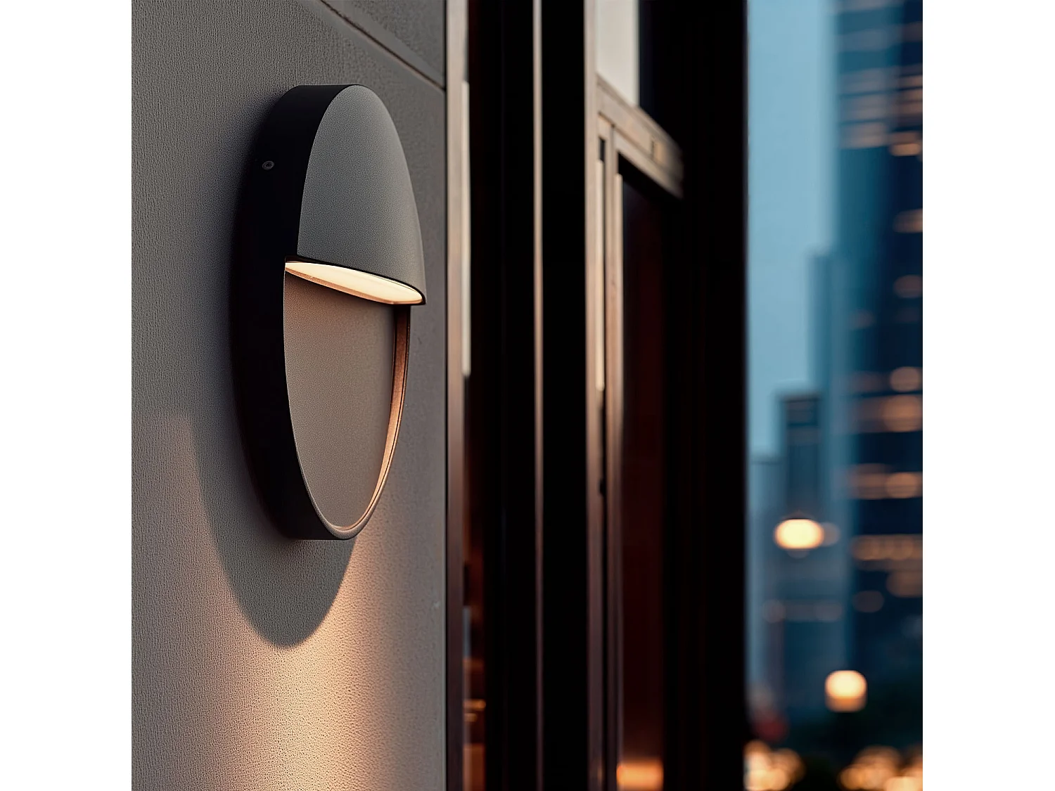 Applique da Parete per Esterni LED 6.5W CCT Selezionabile Superficie Circolare Jade Grigio Scuro