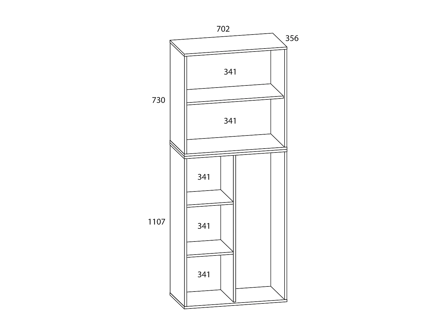 Multi-purpose cabinets Lona Gray W. 70 x H. 184 x D. 40 cm