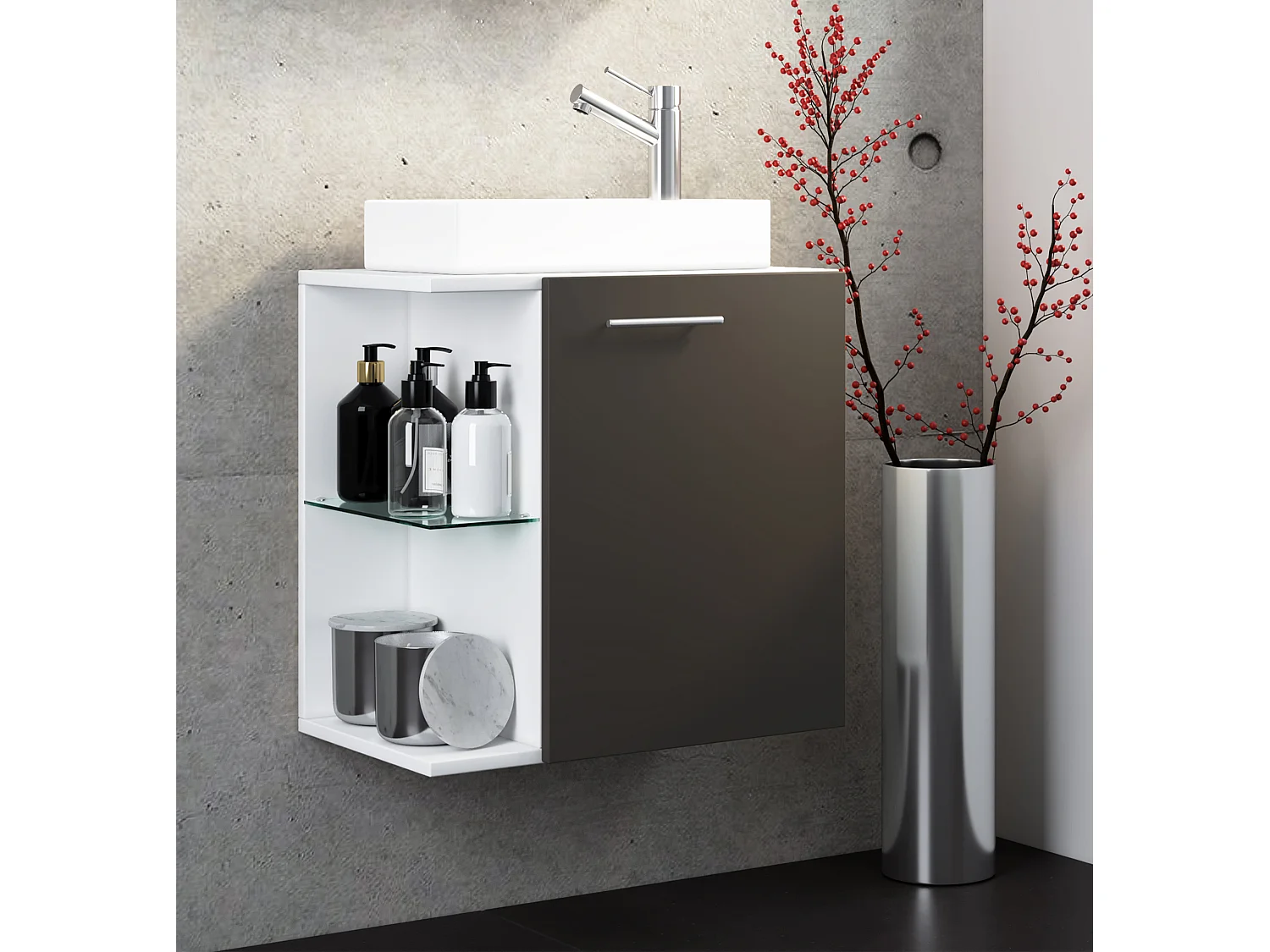 2-tlg Gäste WC Waschplatz Bad Waschtisch Hausa