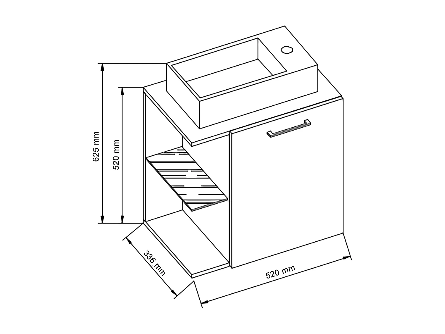 VCM 2-tlg Set / Waschplatz für Gäste WC / Gästebad / Waschtisch Toilette / Badezimmer Set  Hausa (Honig-Eiche)