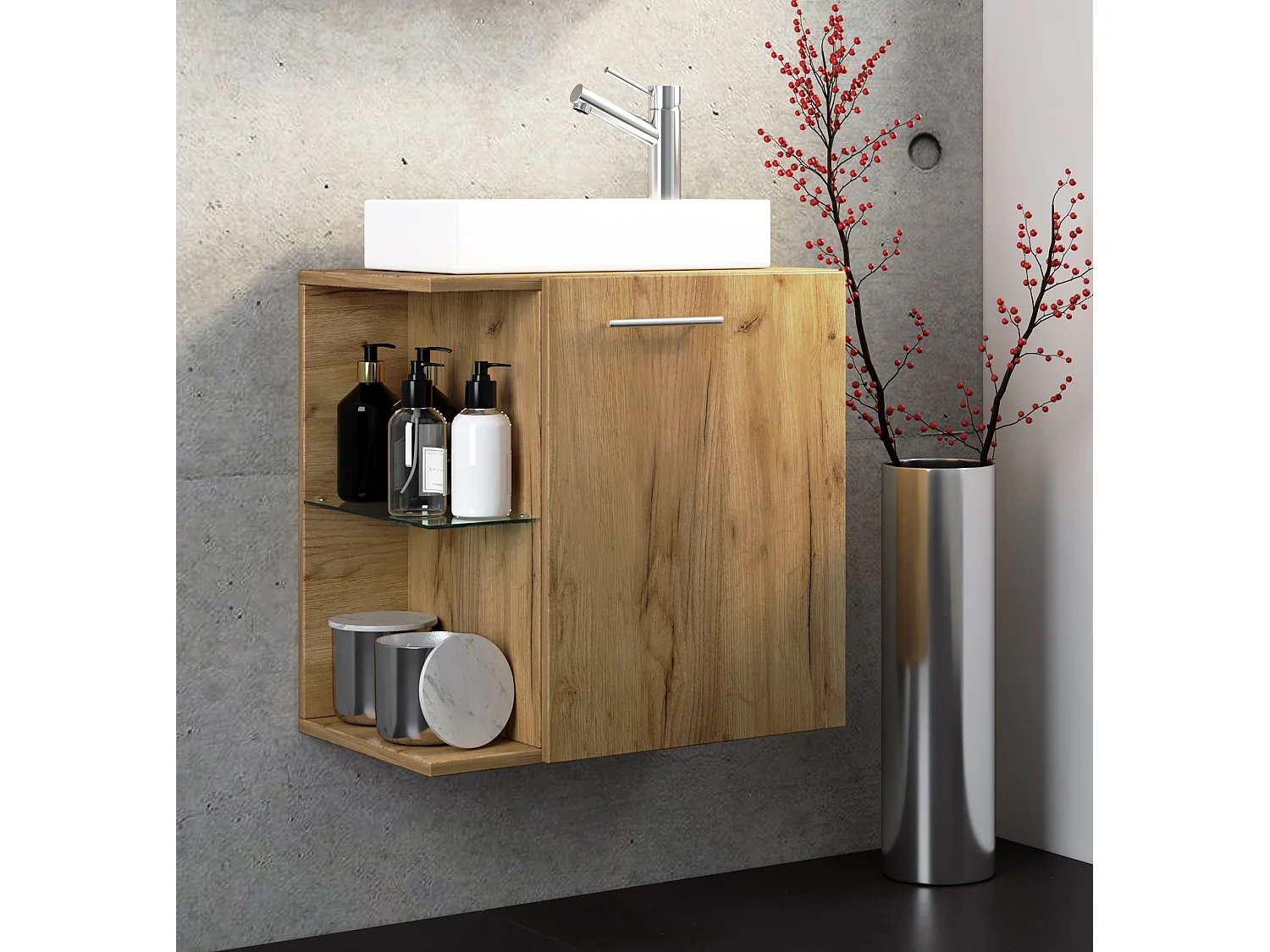 2-tlg Gäste WC Waschplatz Bad Waschtisch Hausa