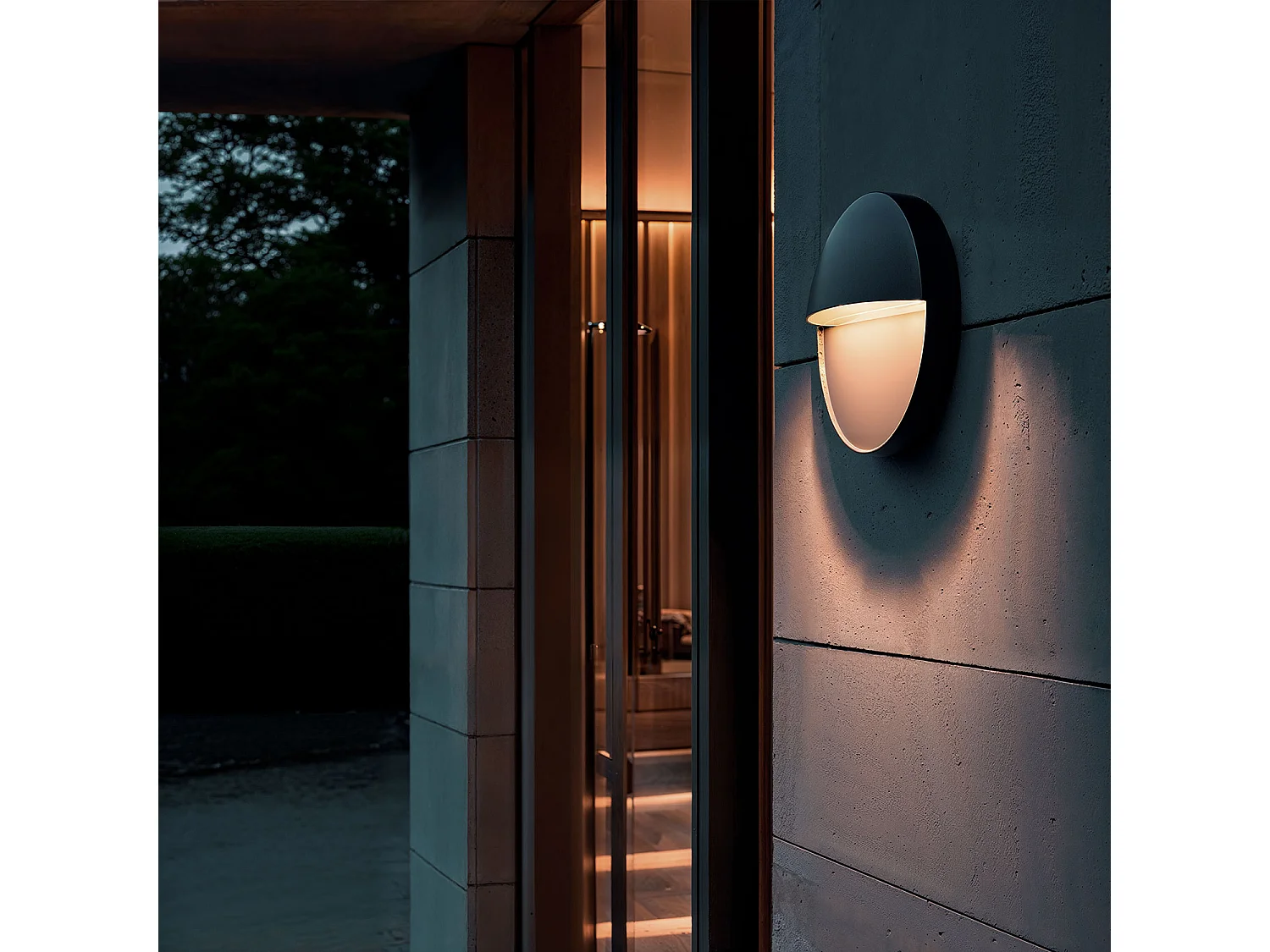 Applique da Parete per Esterni LED 6.5W CCT Selezionabile Superficie Circolare Jade Nero