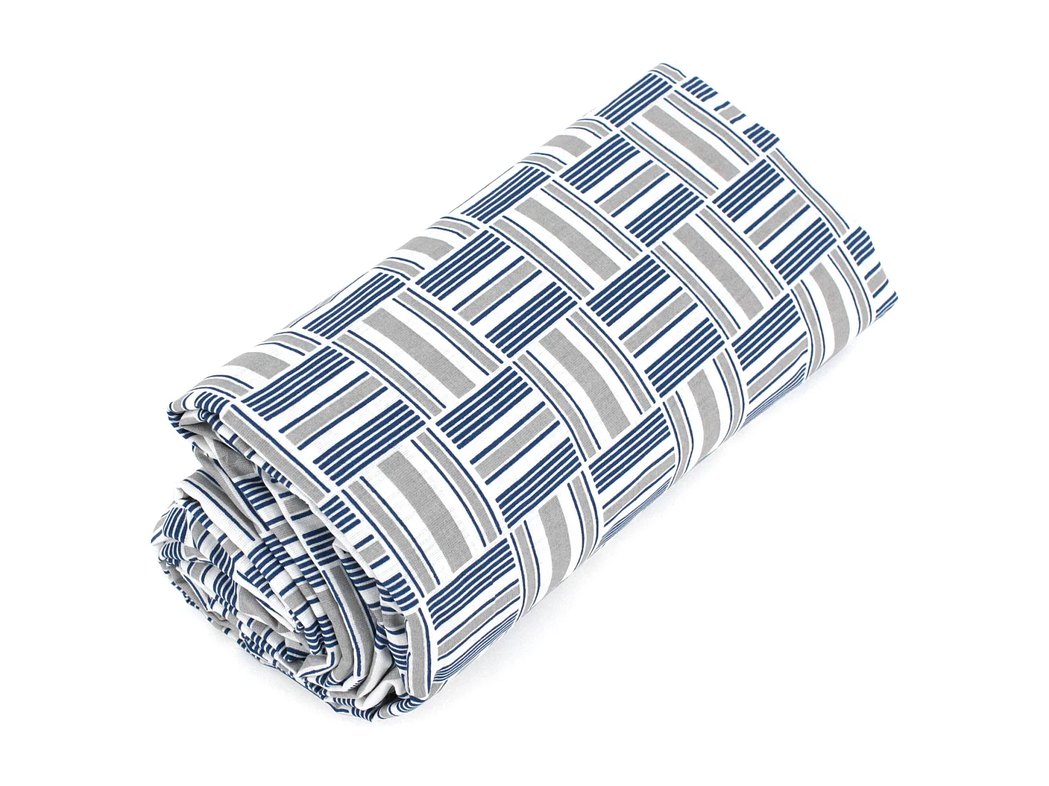 Drap housse imprimé 140x200 cm coton DIEGO bleu baltique Bonnet 30 cm