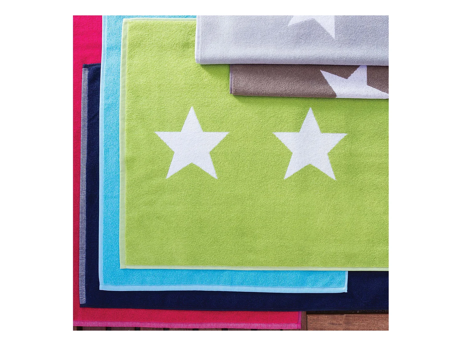 Tapis de bain 50x70 cm coton 700 g/m2 STARS Vert