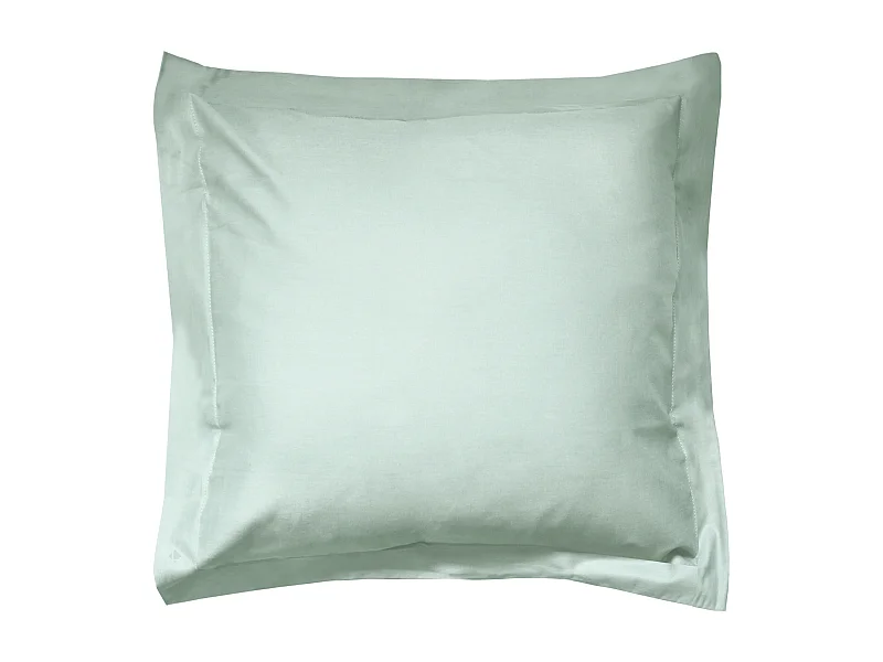 Taie d'oreiller uni 80x80 cm coton ALTO vert fleur d'amandier