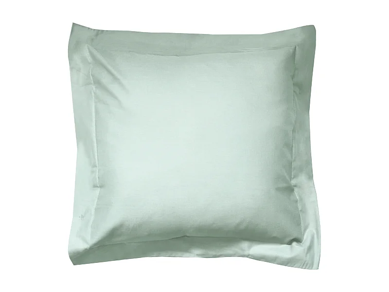 Taie d'oreiller uni 65x65 cm coton ALTO vert fleur d'amandier