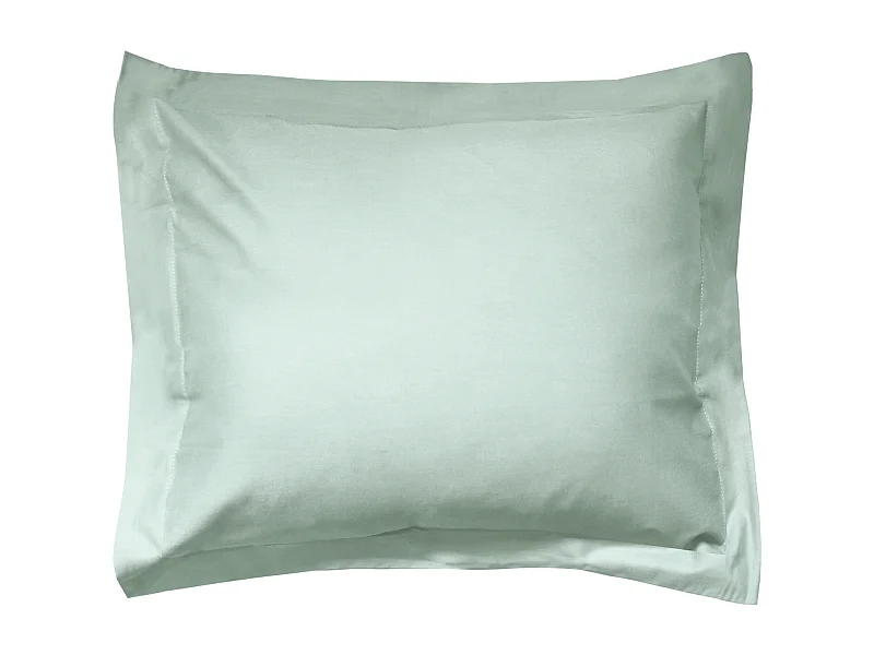 Taie d'oreiller uni 100x80 cm coton ALTO vert fleur d'amandier