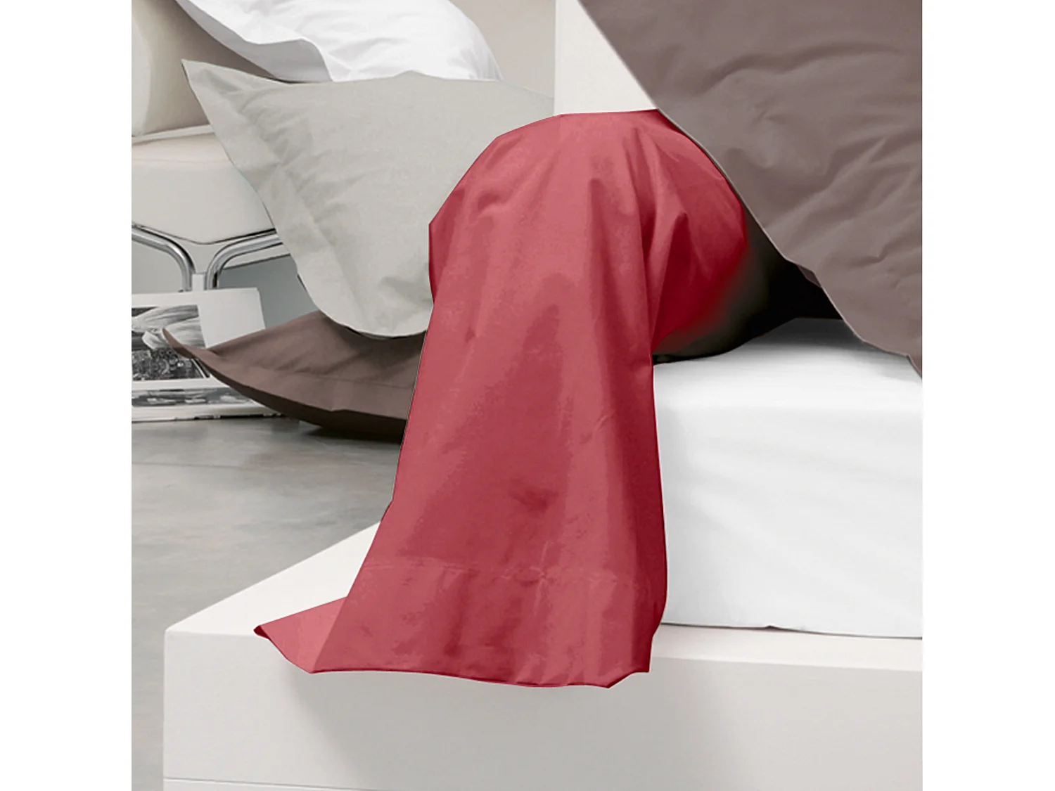 Taie de traversin uni 140x43 cm coton ALTO Garance