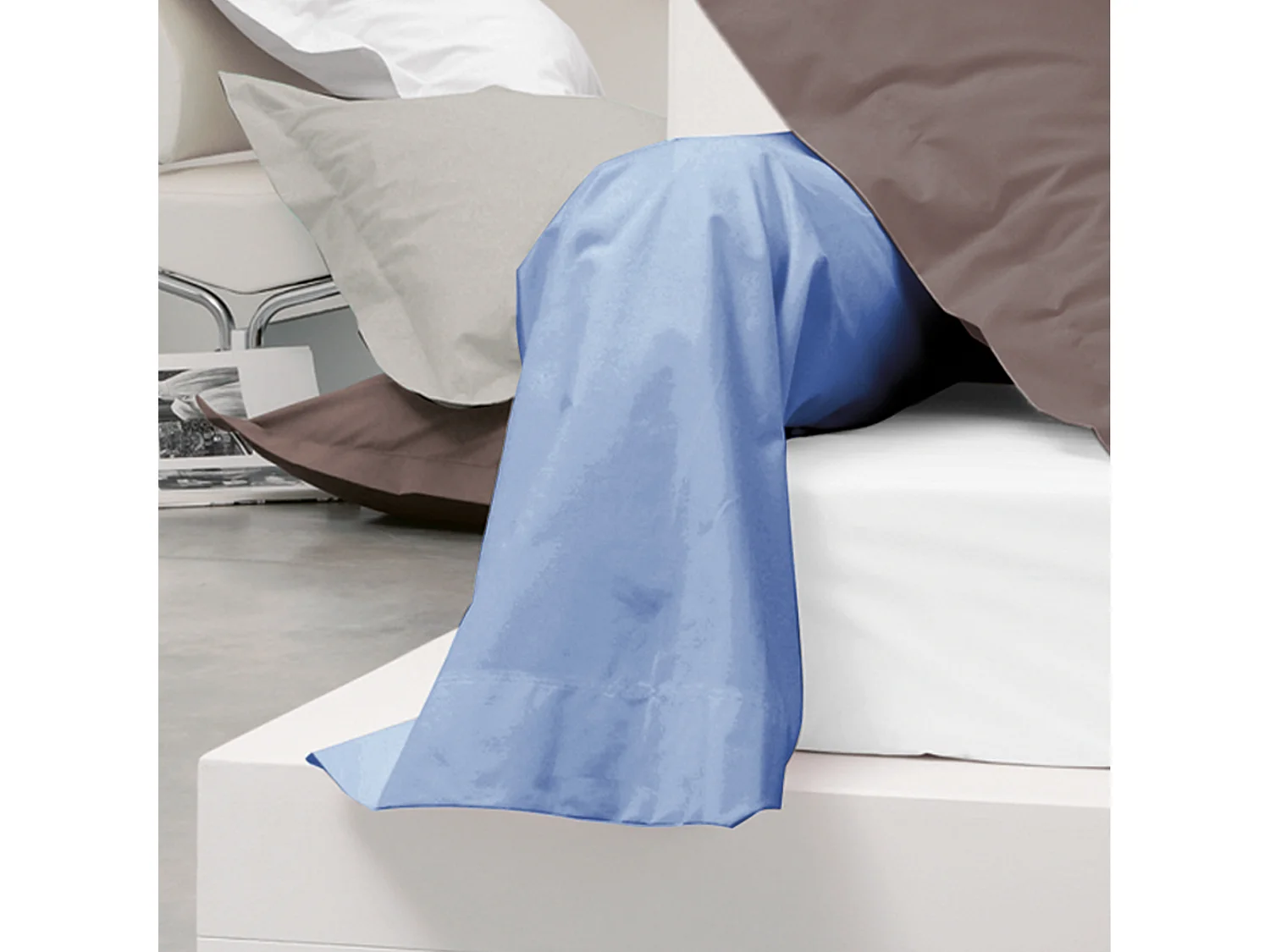 Taie de traversin uni 140x43 cm coton ALTO Belle ile