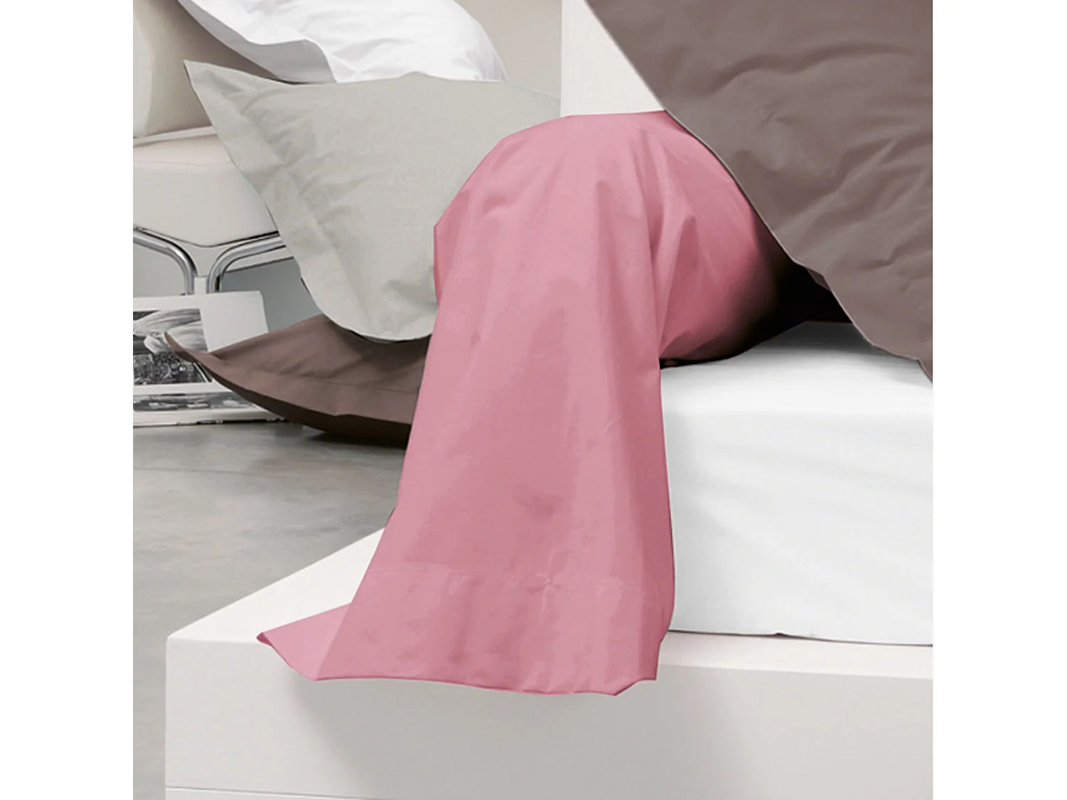 Taie de traversin uni 230X43 cm coton ALTO Macaron