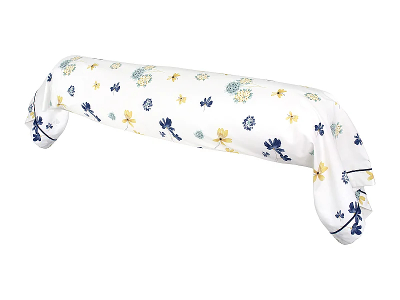 Taie de traversin 140x43 cm Percale pur coton PETITE FOLIE Bleu