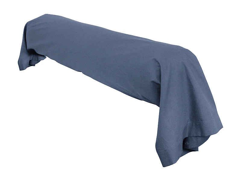 Taie de traversin uni 140x43 cm coton ALTO bleu Jean