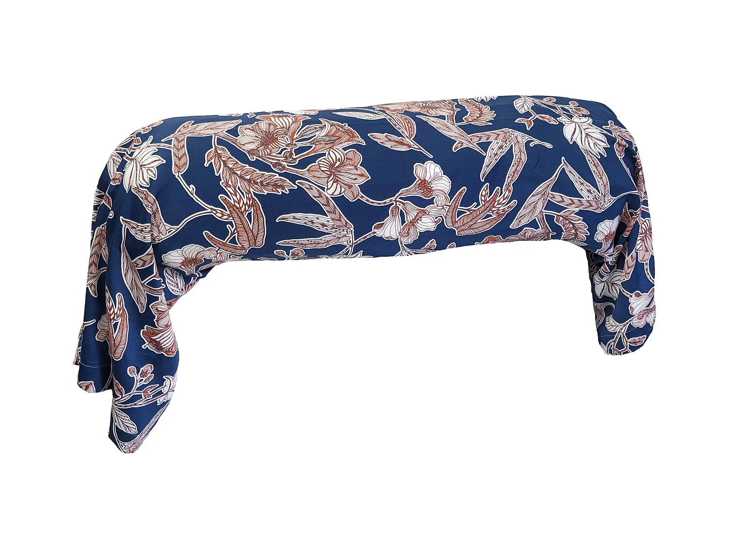 Taie de traversin 240x43 cm satin de coton BOTANIC bleu Nuit