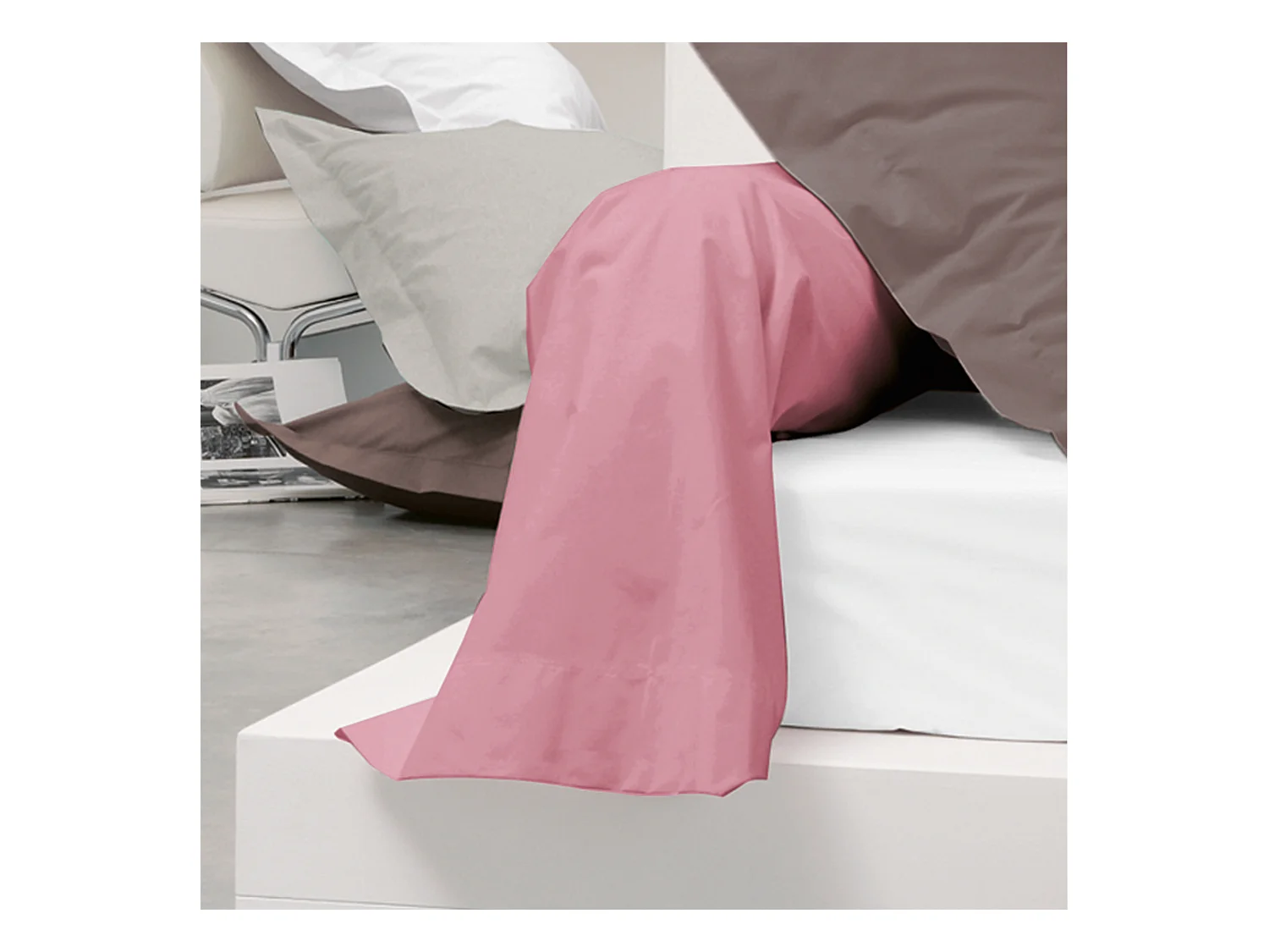 Taie de traversin uni 185X43 cm coton ALTO Macaron