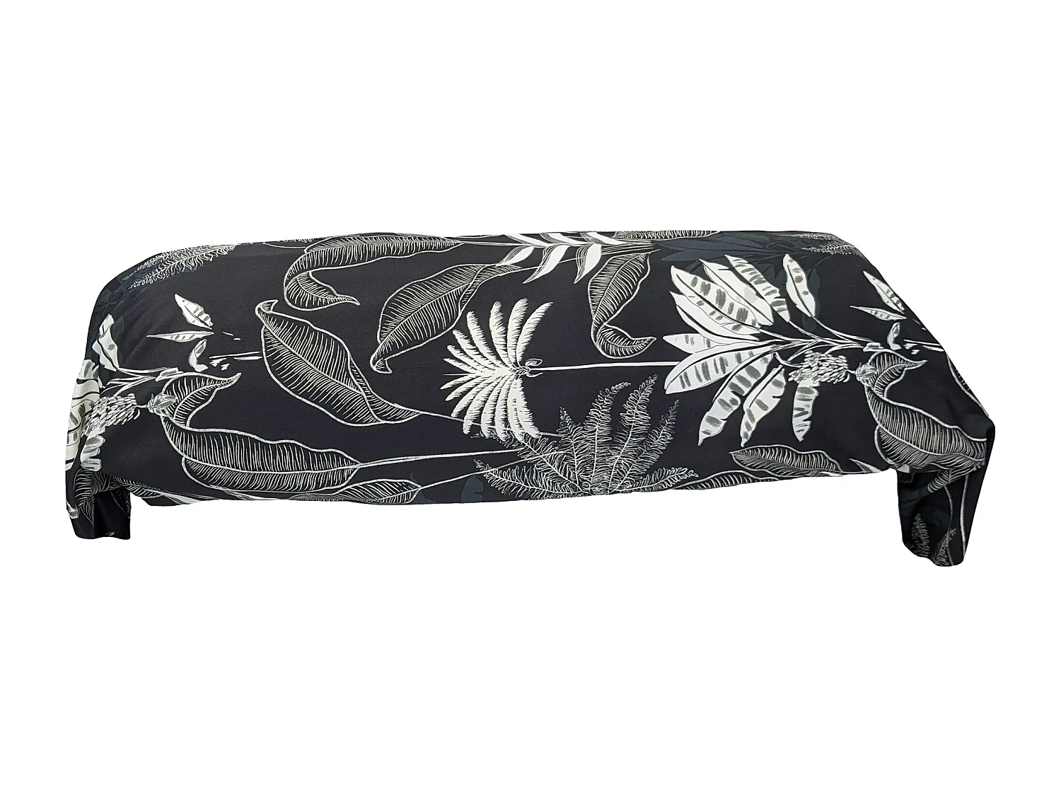 Taie de traversin 140x43 cm satin de coton CAYENNE noir Ebène