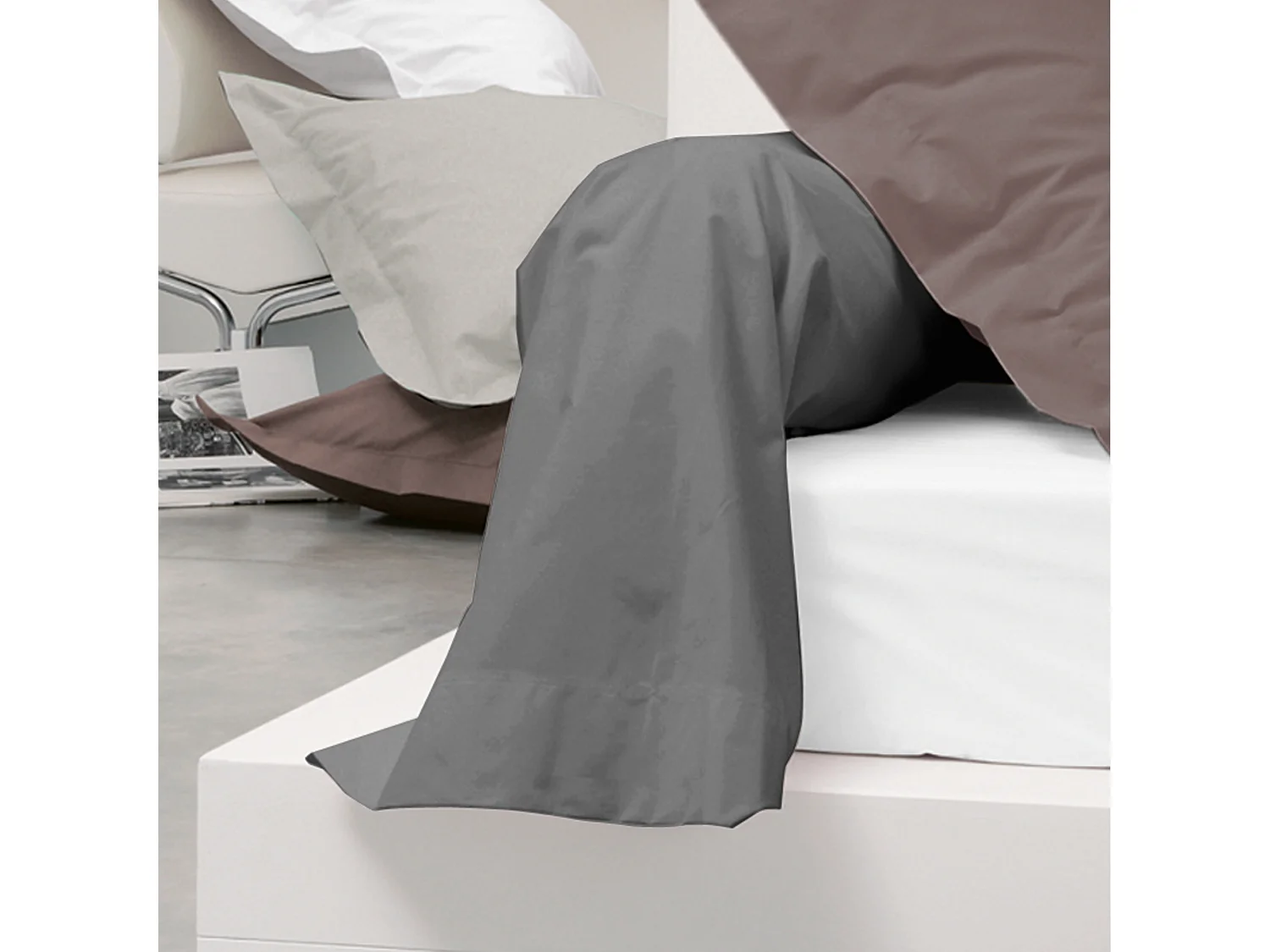 Taie de traversin uni 140x43 cm coton ALTO Manhattan
