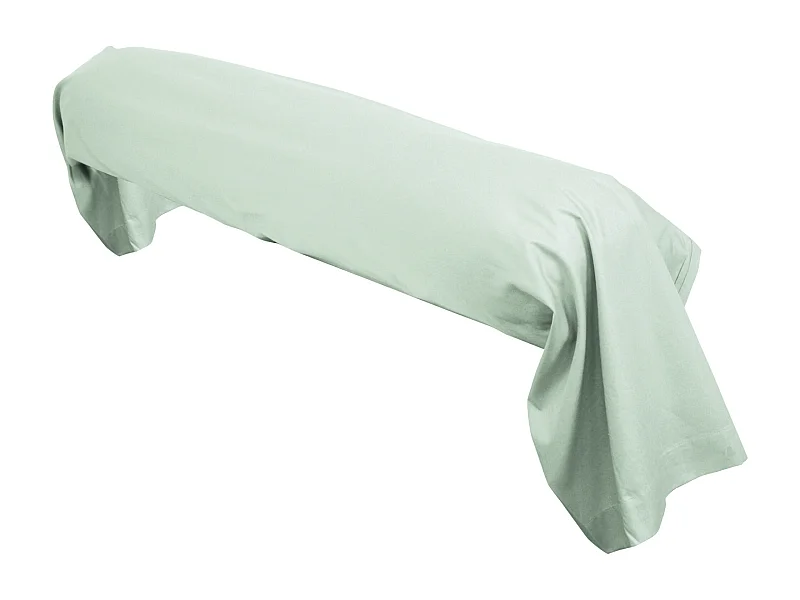 Taie de traversin uni 185X43 cm coton ALTO vert fleur d'amandier