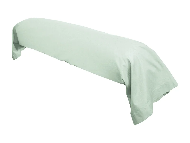 Taie de traversin uni 140x43 cm coton ALTO vert fleur d'amandier