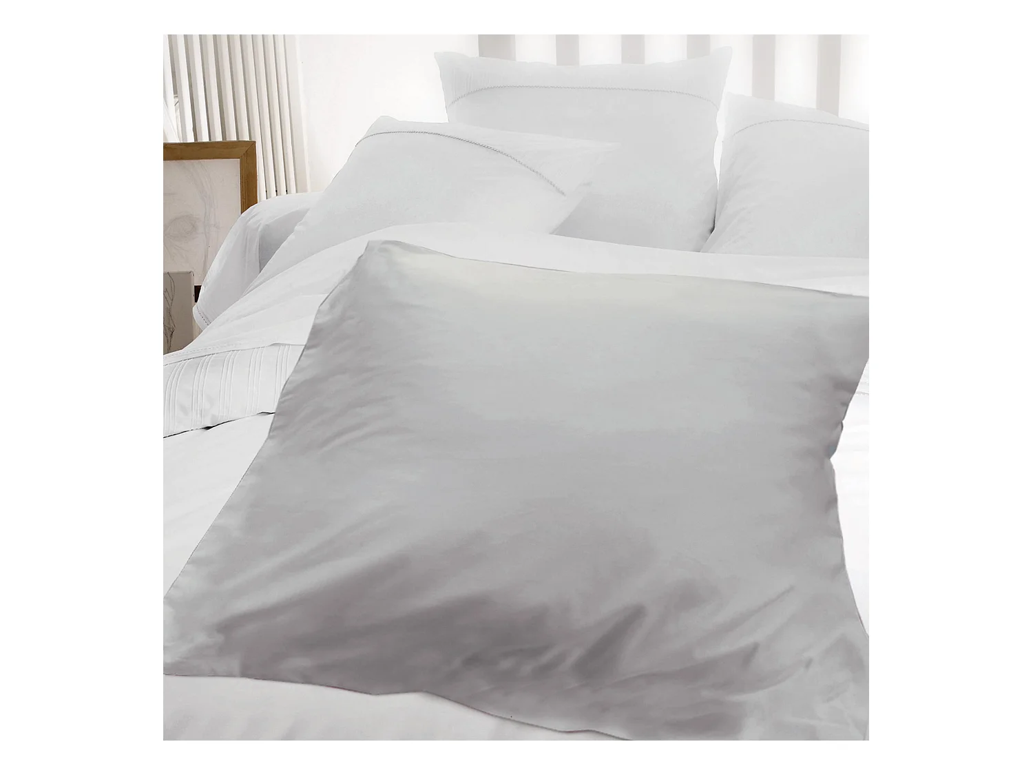 Housse d'édredon uni 140x150 cm coton ALTO Alu