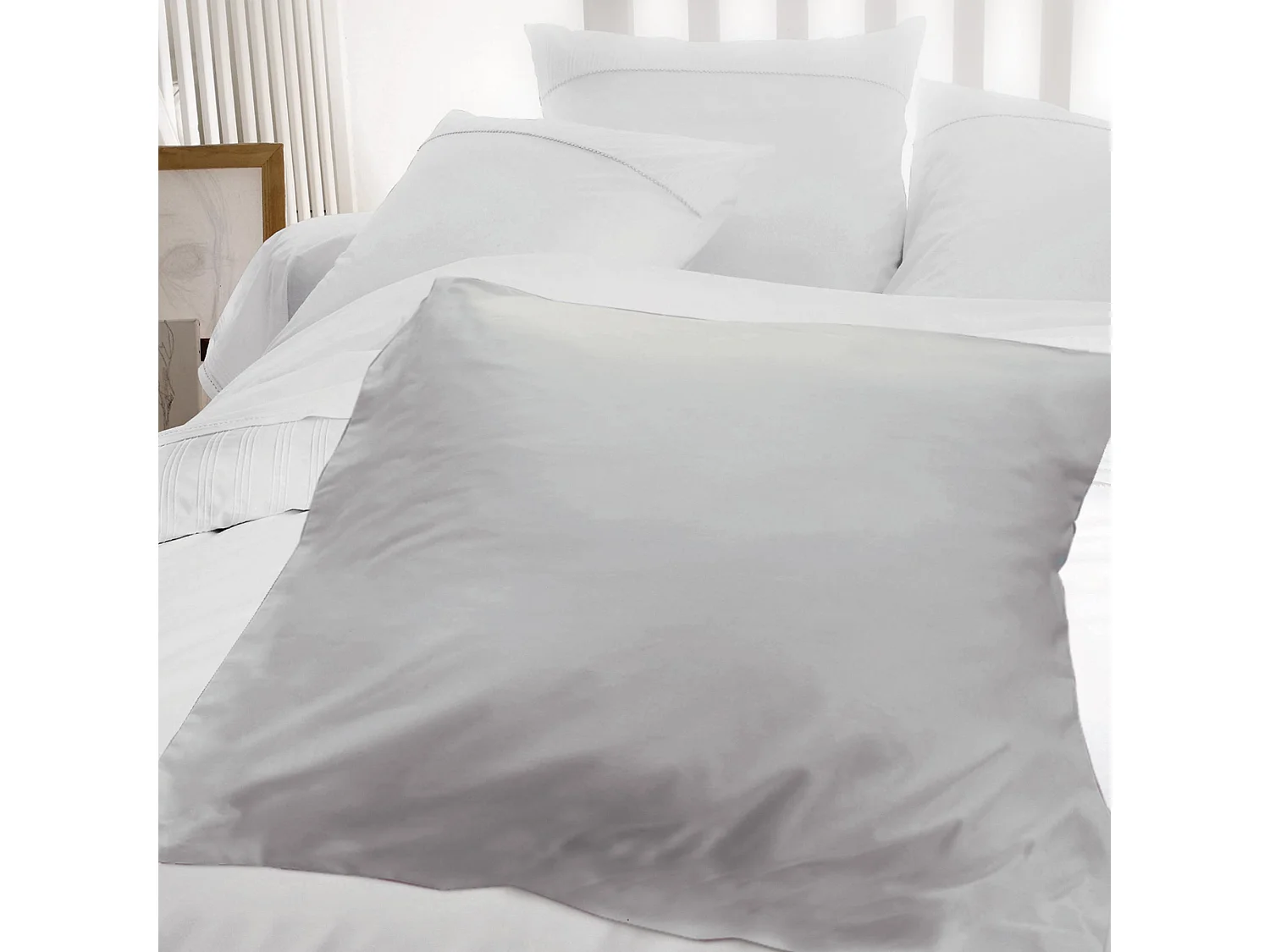 Housse d'édredon uni 140x150 cm coton ALTO Alu