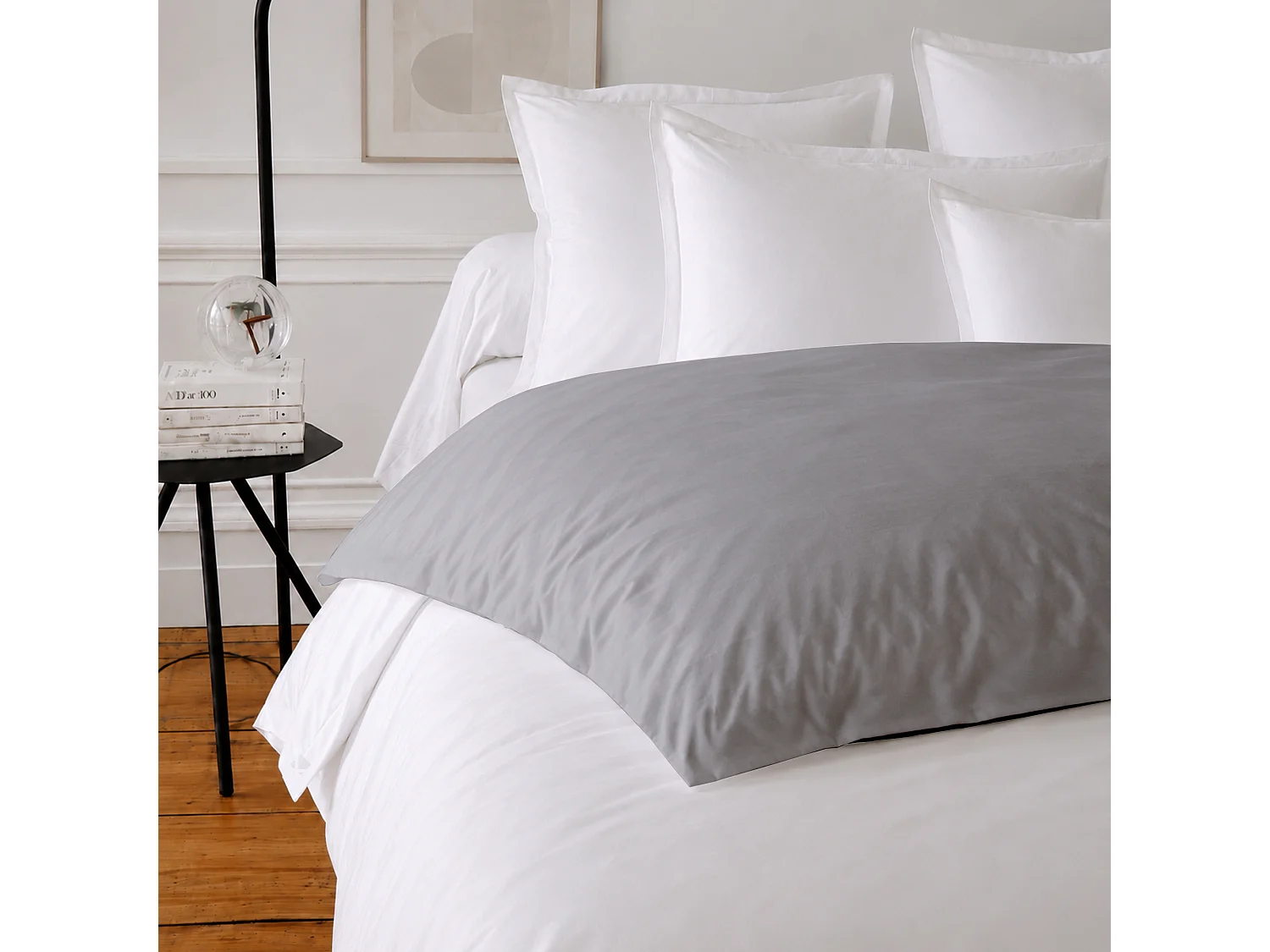 Housse d'édredon uni 140x150 cm coton ALTO Alu