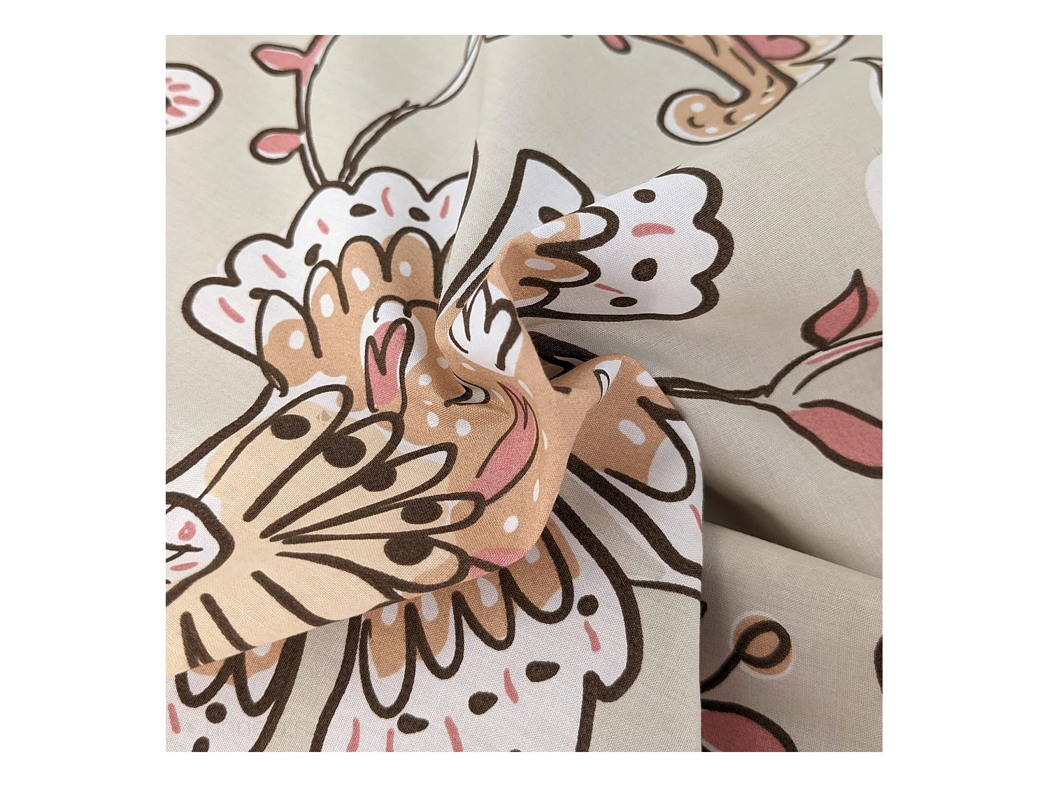 Housse de couette 140x200 cm percale coton SANTAL beige melba