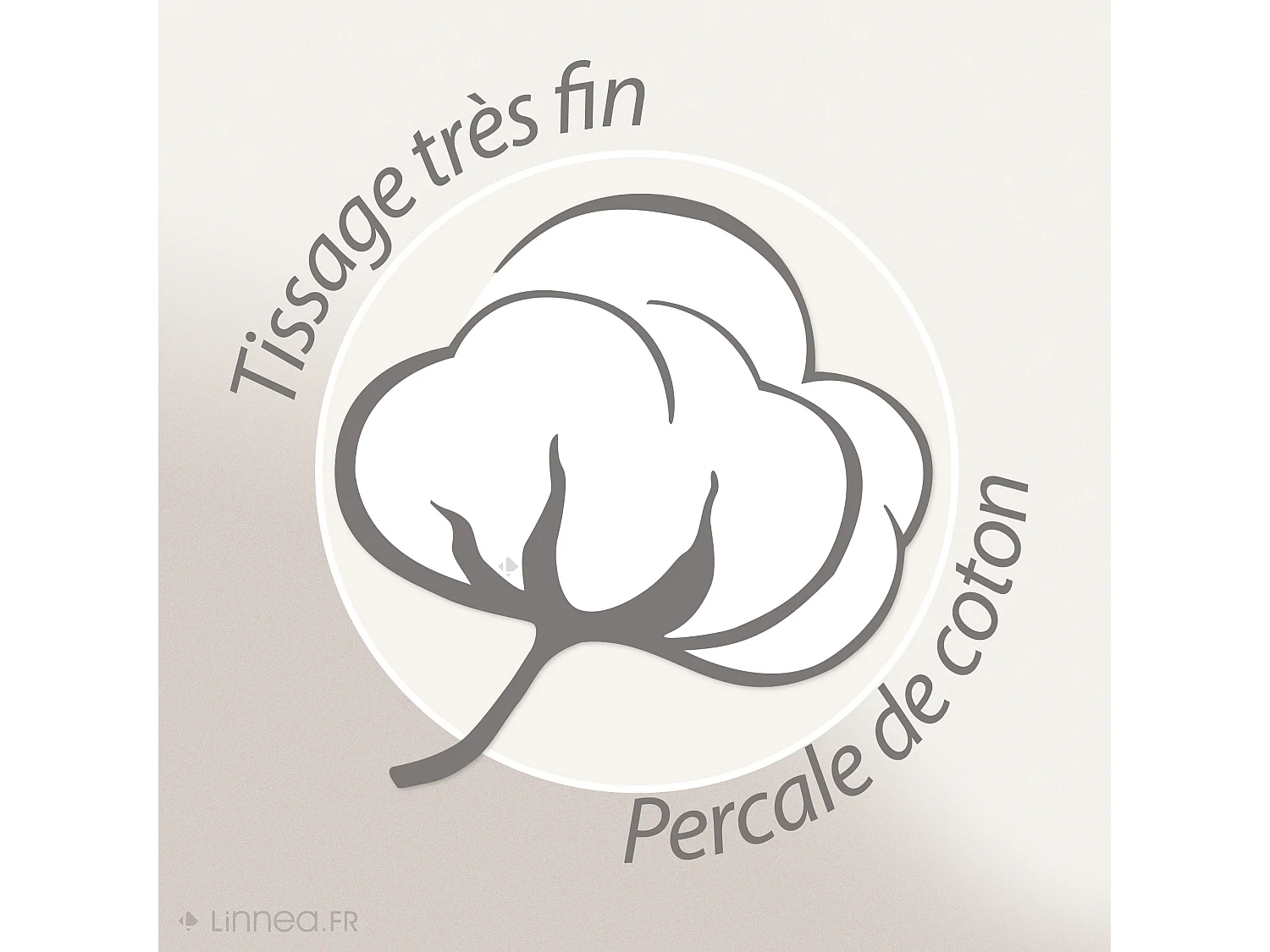 Housse de couette 140x200 cm percale coton SANTAL beige melba