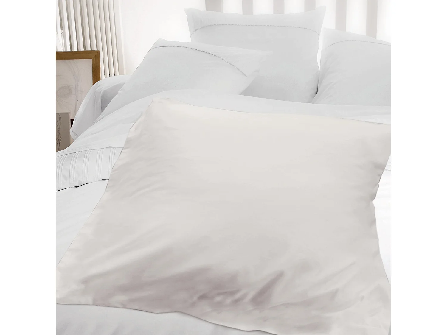 Housse d'édredon uni 140x150 cm coton ALTO Calcium