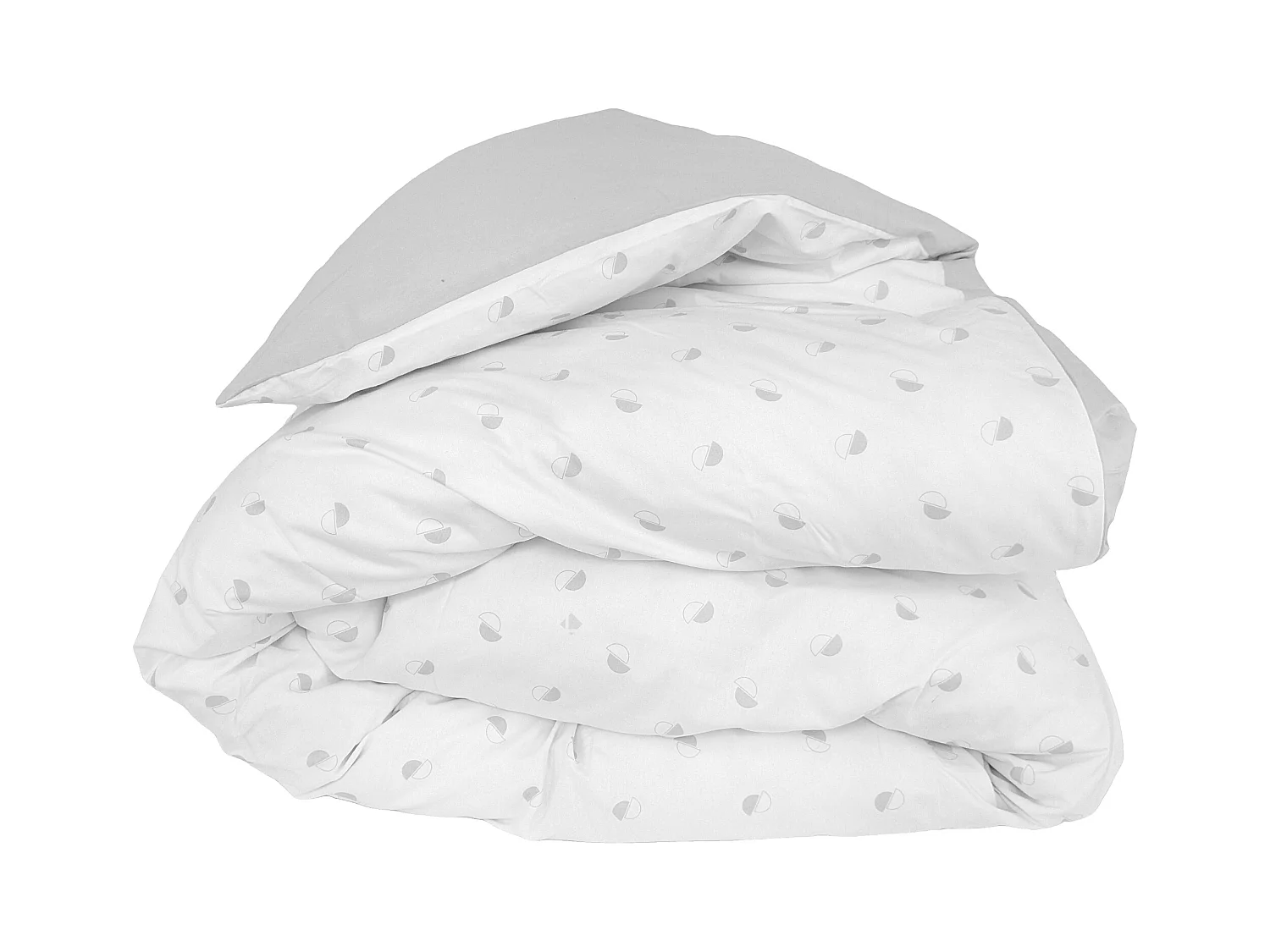 Housse de couette 200x200 cm percale coton ALEX gris Nuage