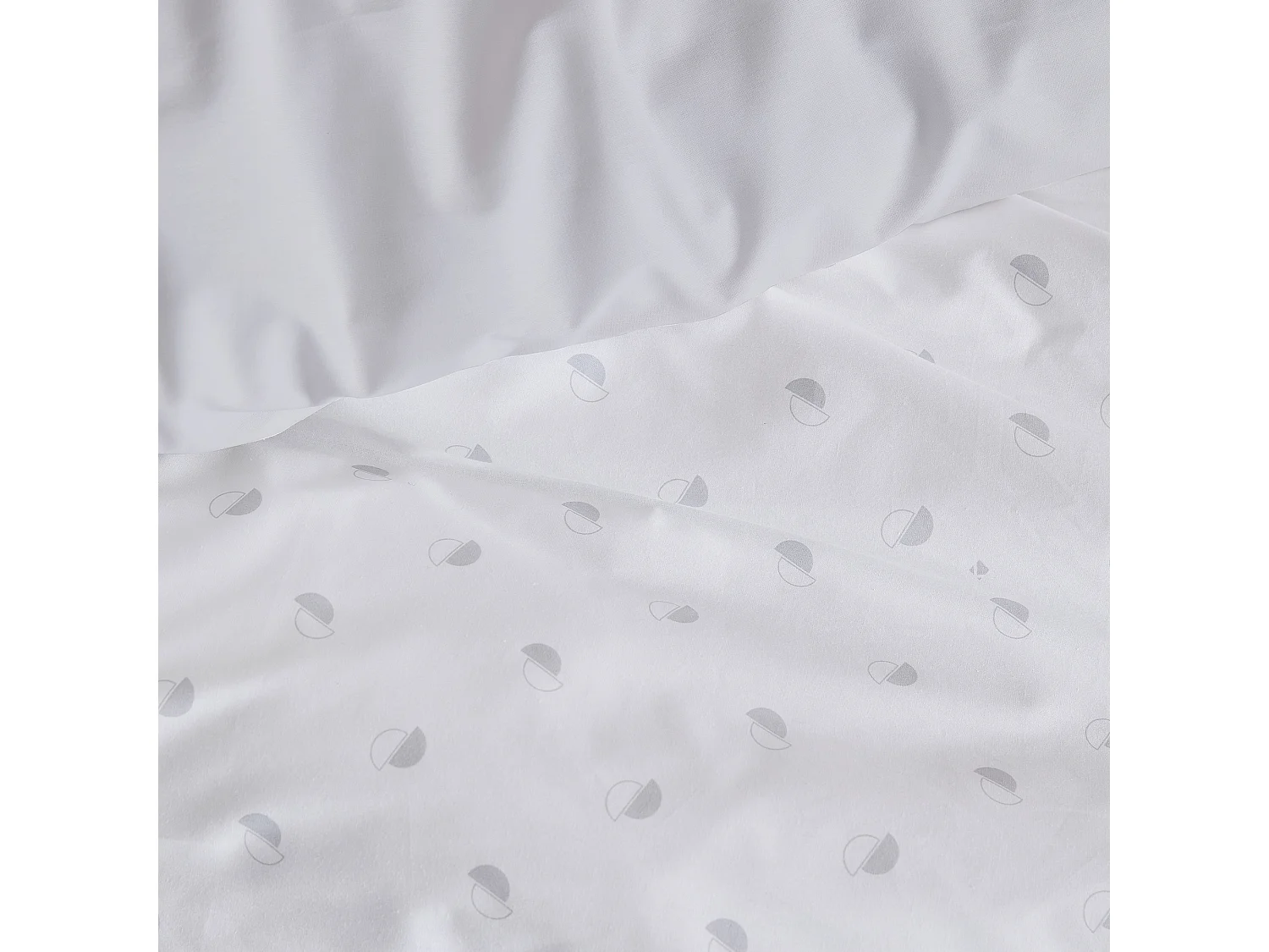 Housse de couette 200x200 cm percale coton ALEX gris Nuage
