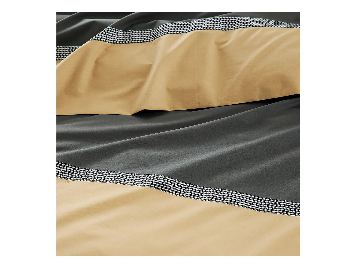 Housse de couette 200x200 cm percale coton MACASSAR Moka