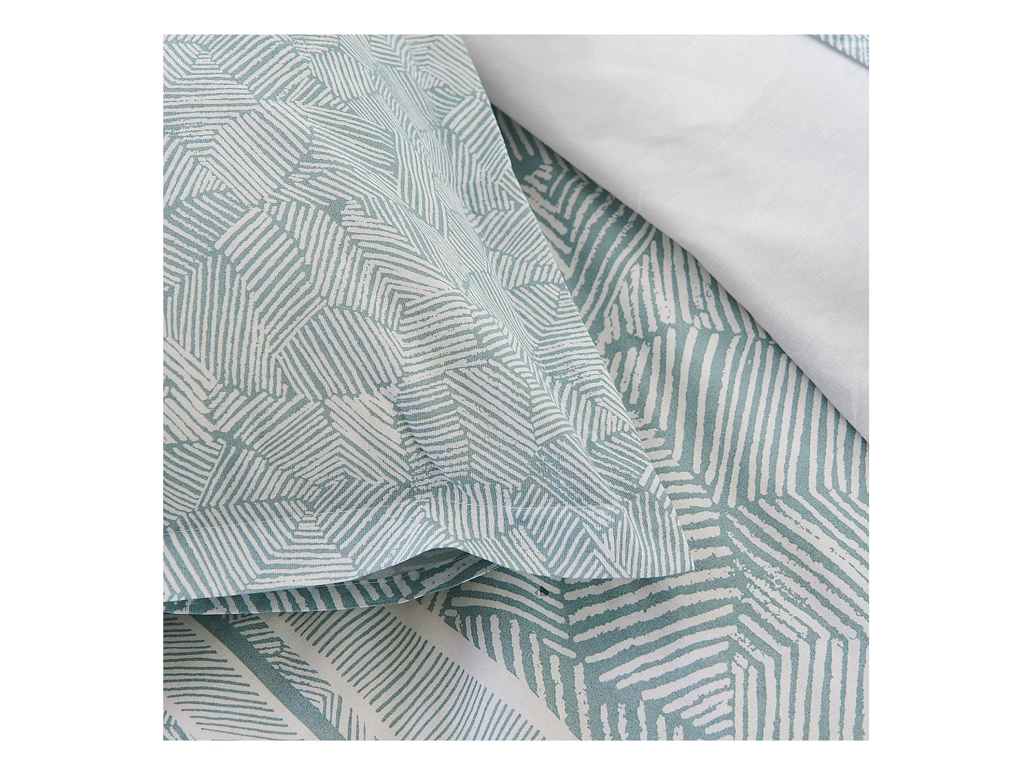 Housse de couette 260x240 cm coton LÉO bleu Ecume