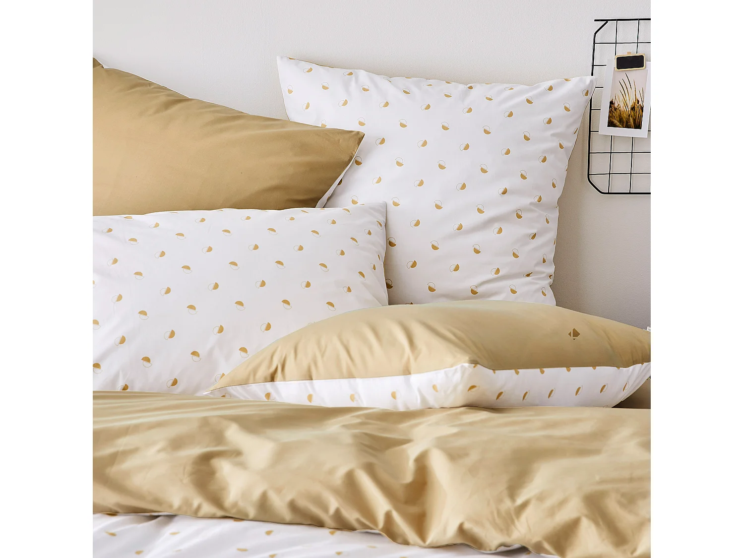 Housse de couette 260x240 cm percale coton ALEX marron Moka