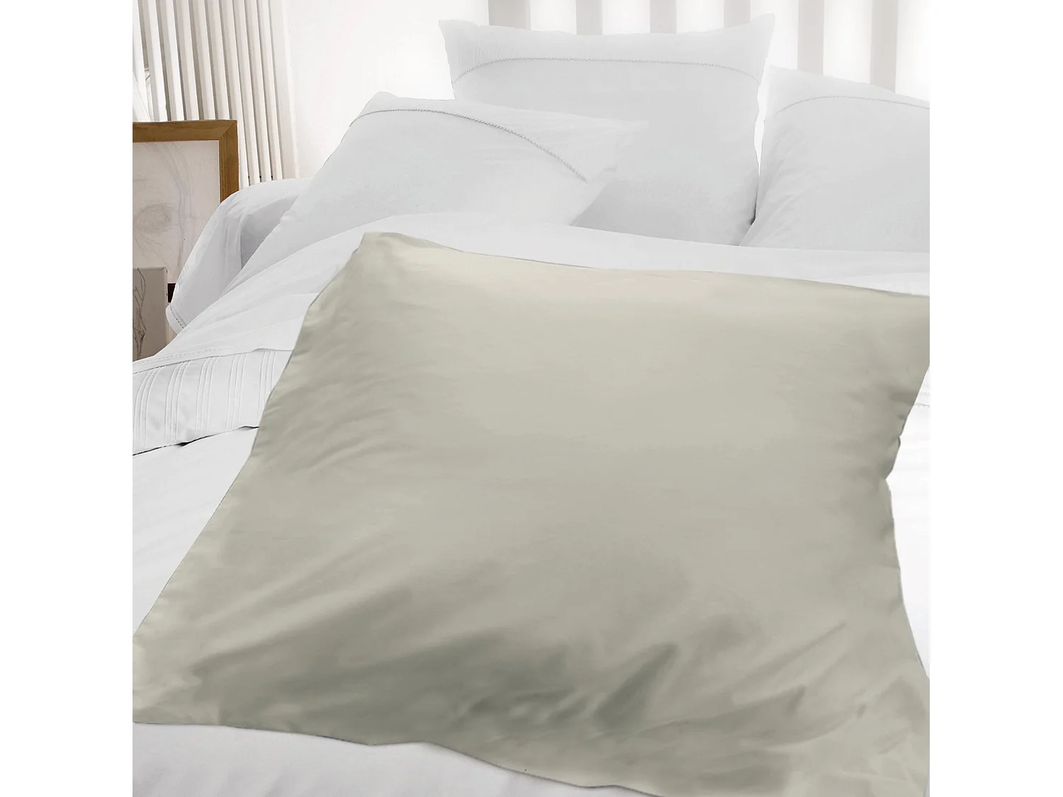 Housse d'édredon uni 140x150 cm coton ALTO Chamois