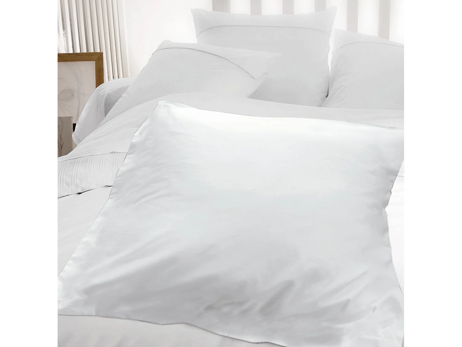 Housse d'édredon uni 140x150 cm coton ALTO Blanc