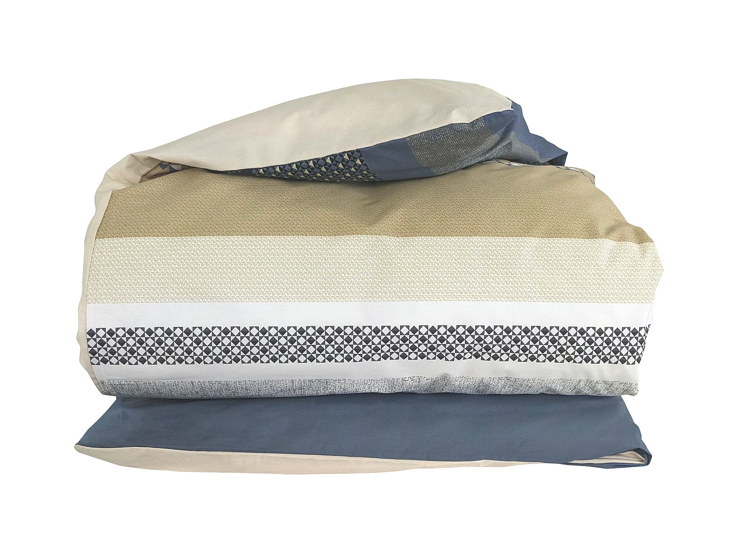 Housse de couette 140x200 cm percale coton MARLOW acier