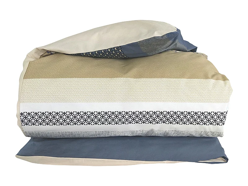 Housse de couette 140x200 cm percale coton MARLOW acier