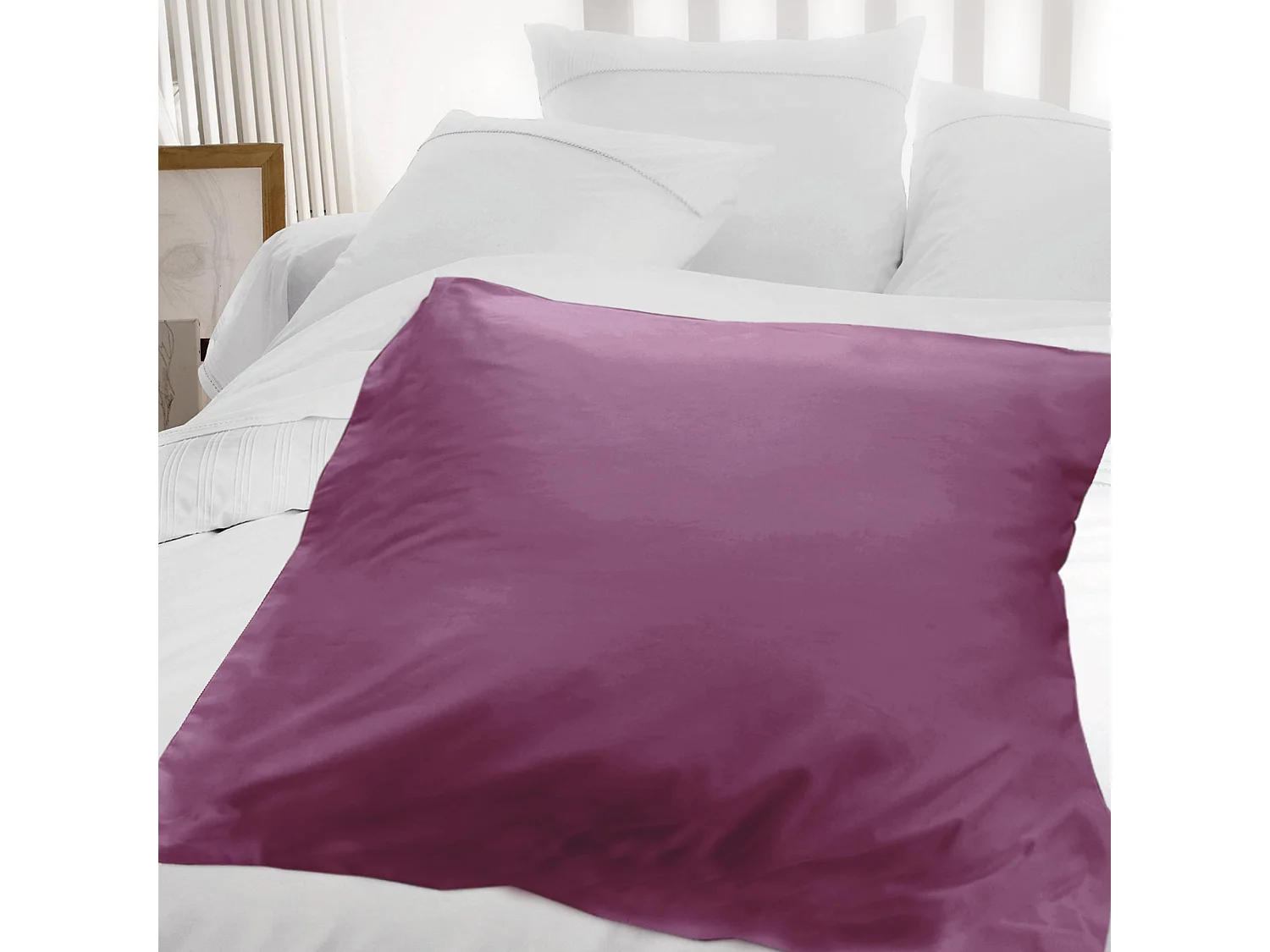 Housse d'édredon uni 140x150 cm coton ALTO Raisin