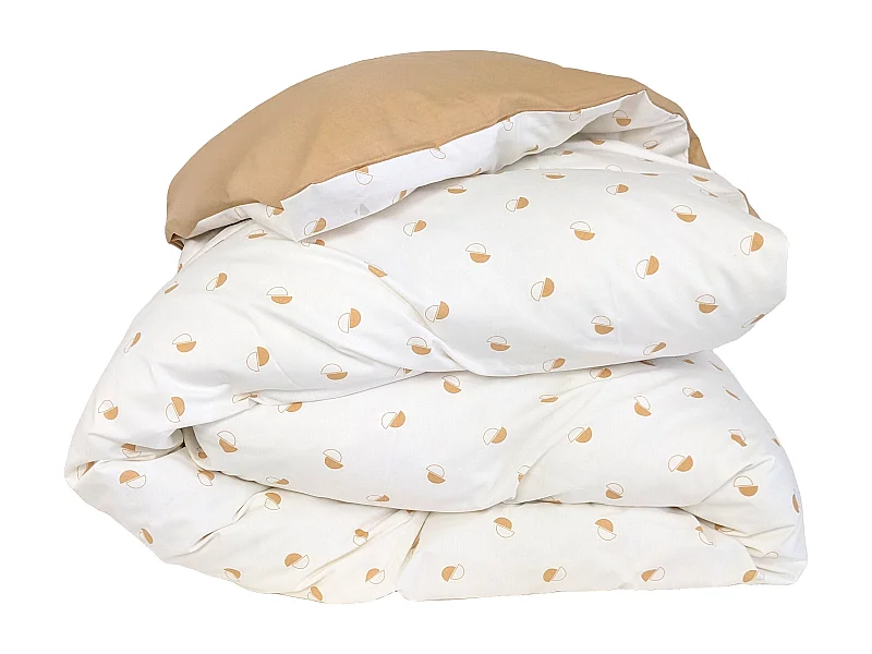 Housse de couette 280x240 cm percale coton ALEX marron Moka