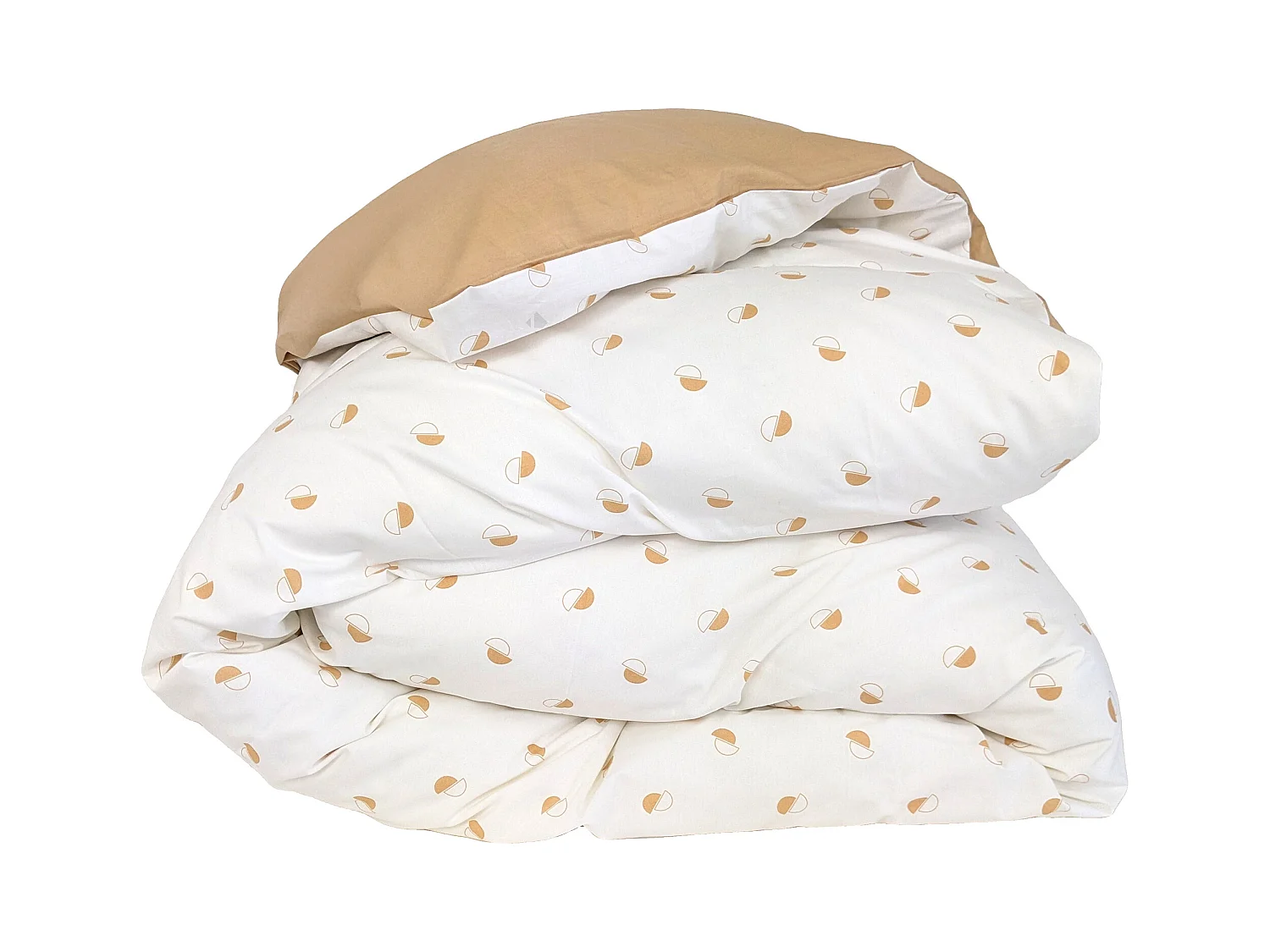 Housse de couette 140x200 cm percale coton ALEX marron Moka