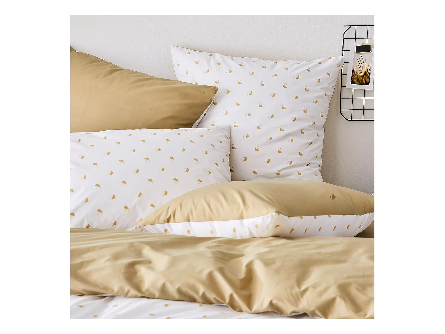 Housse de couette 140x200 cm percale coton ALEX marron Moka