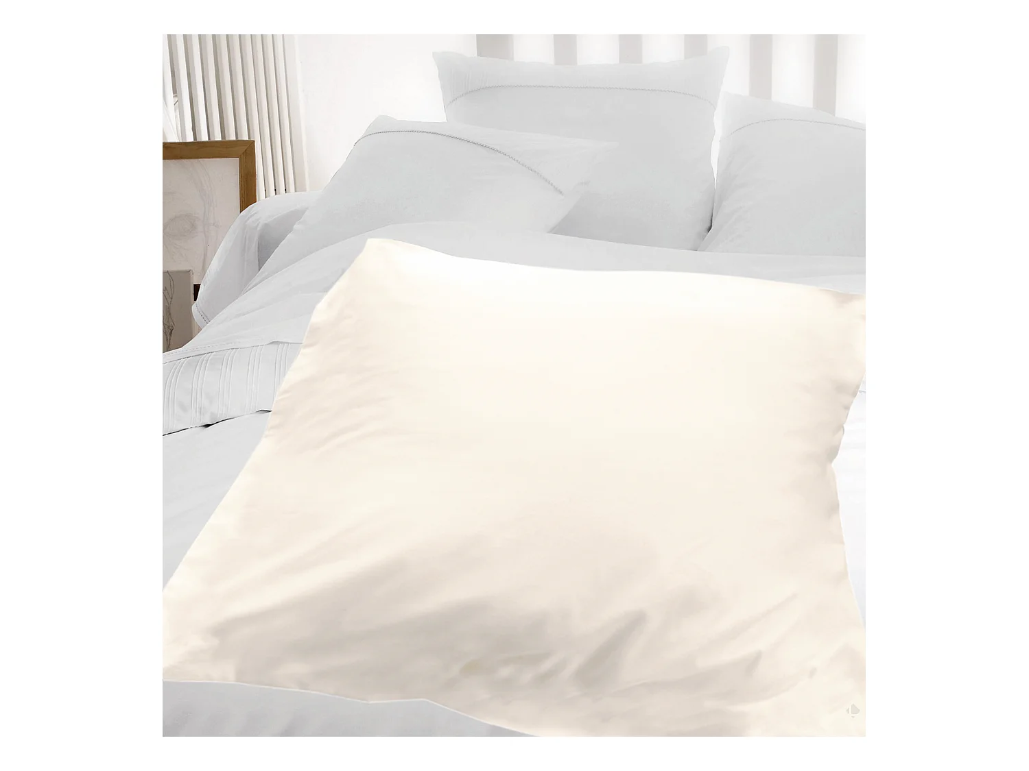 Housse d'édredon uni 140x150 cm coton ALTO Crème