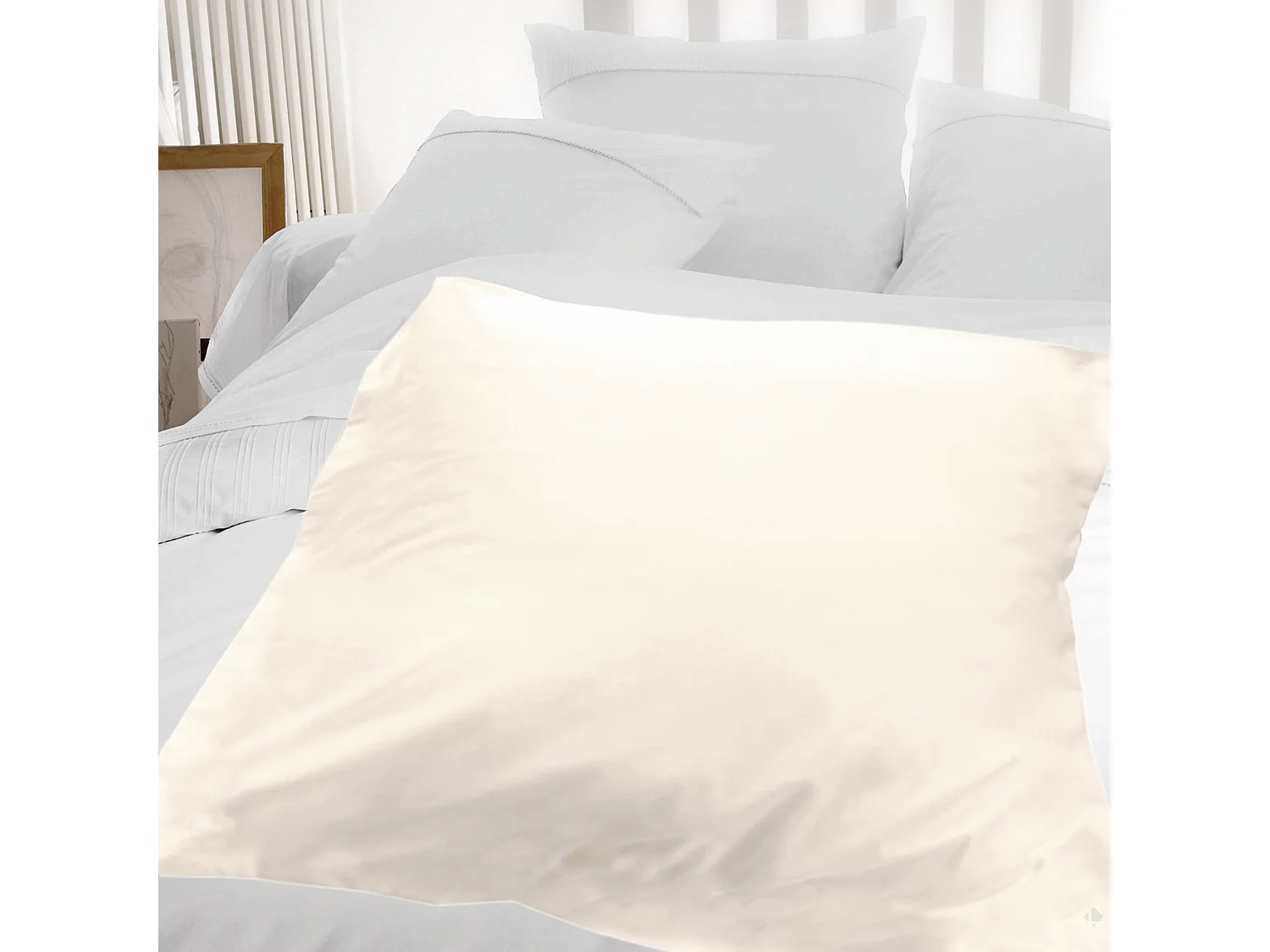 Housse d'édredon uni 140x150 cm coton ALTO Crème